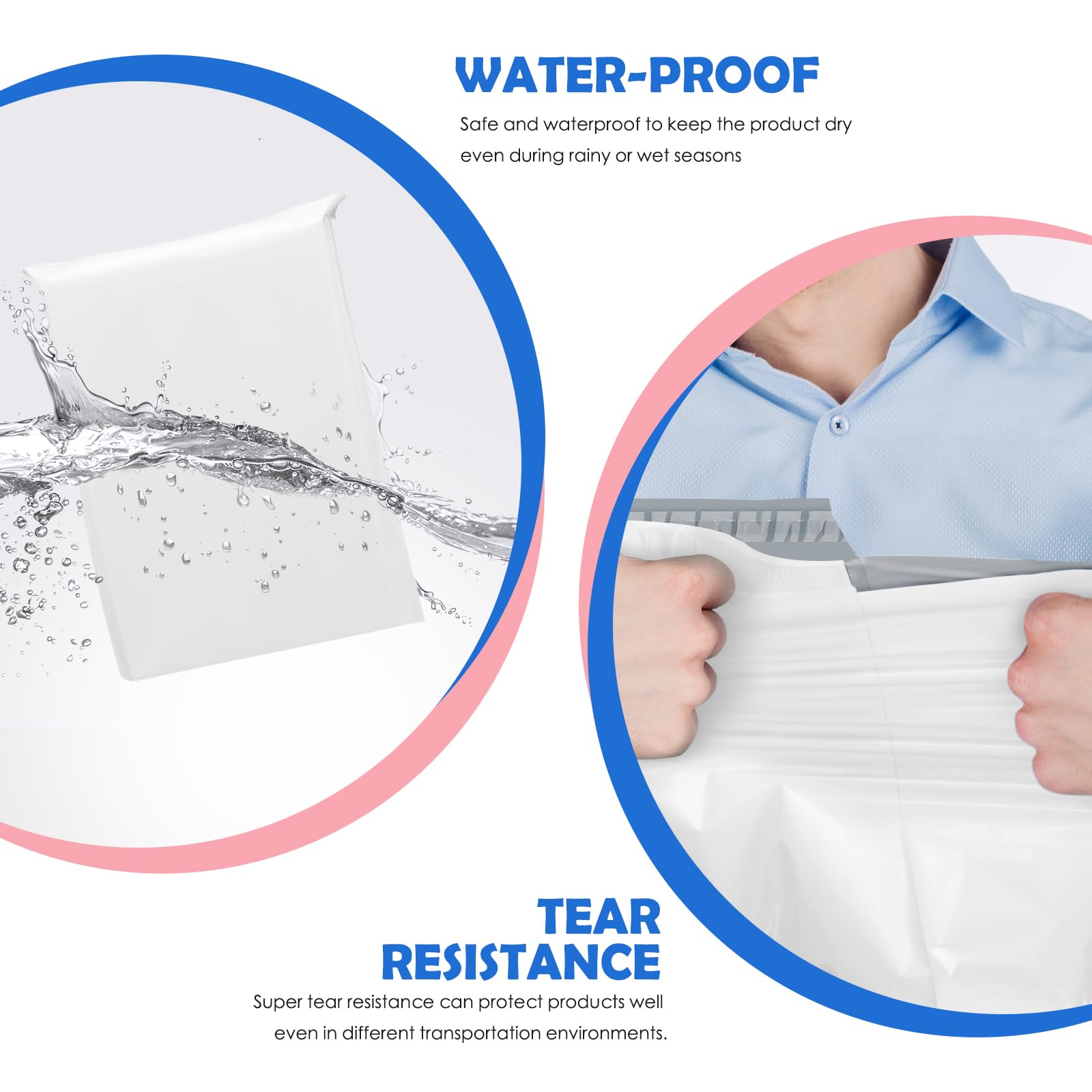 GSSUSA 100PCS Large Poly Mailers 19x24 Inches - Heavy Duty Waterproof Shipping Bags with Strong Adhesive | Tear-Resistant Mailing Envelopes for Clothing & Small Business | Perfect for Ecommerce, Amazon FBA & Online Store Shipments