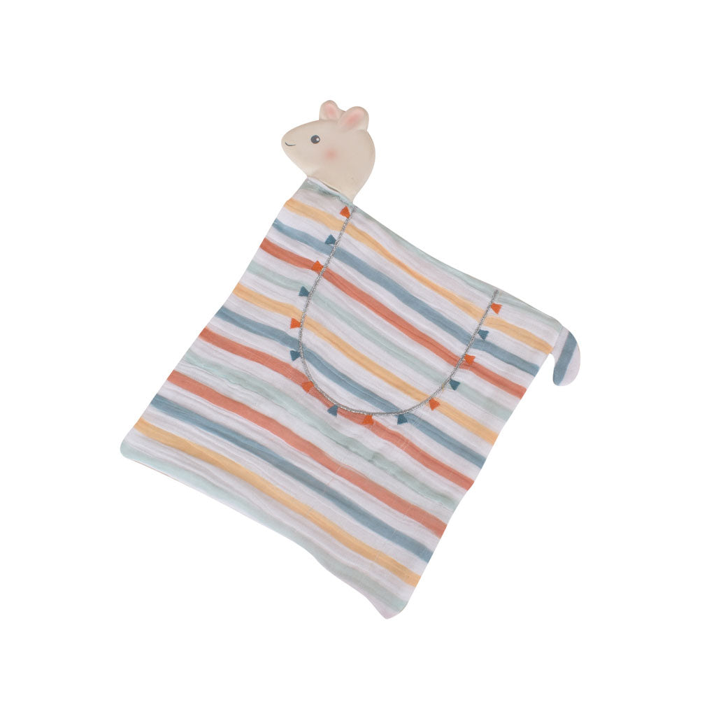 Tikiri Natural Rubber Teether with Organic Cotton Comforter - Lilith the Llama Baby Teething Toy for Soothing Gums | Perfect for Infants & Toddlers During Teething, Travel, and Playtime