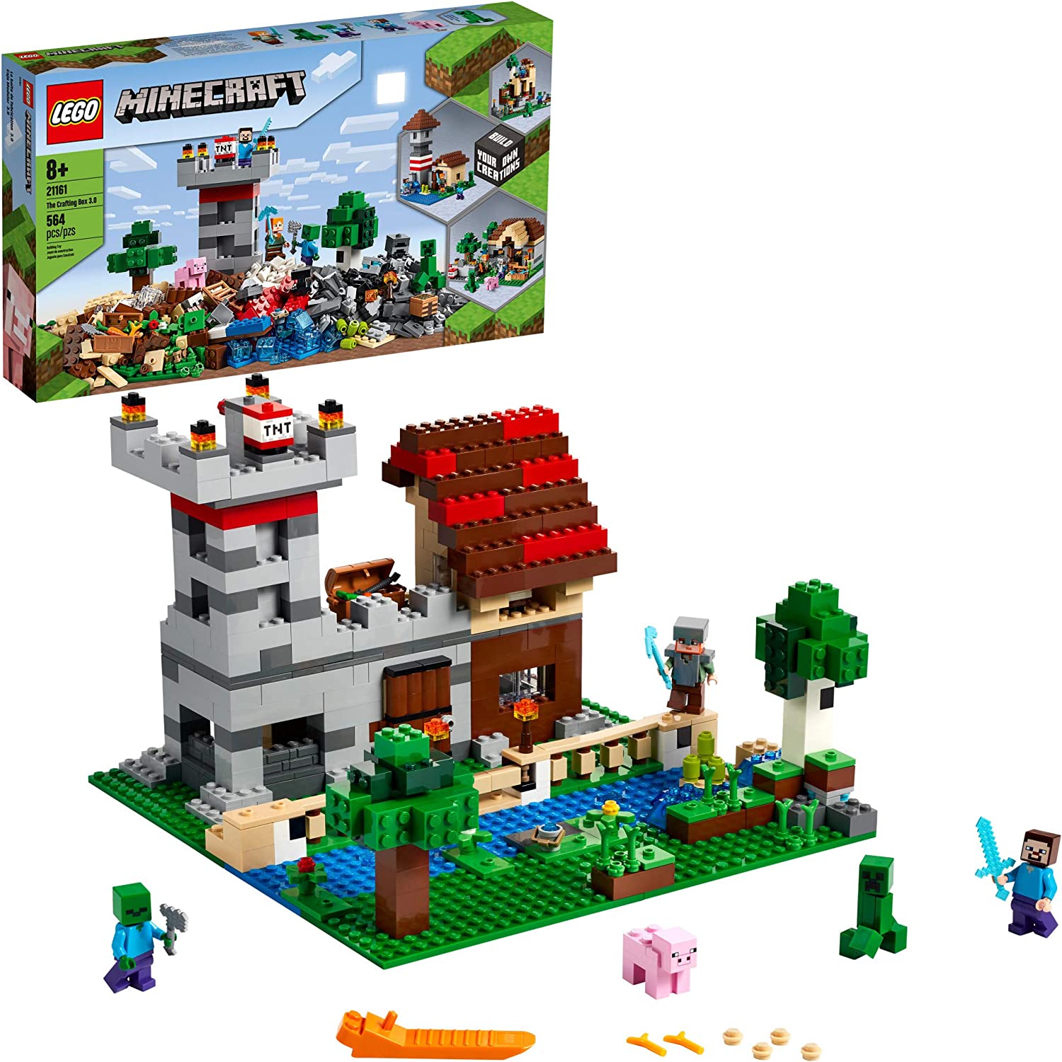 LEGO Minecraft The Crafting Box 3.0 Building Set 21161 - Creative Construction Toy for Kids & Adults, Perfect for Minecraft Fans & Collectors - Great for Birthday Gifts, Playtime & Display