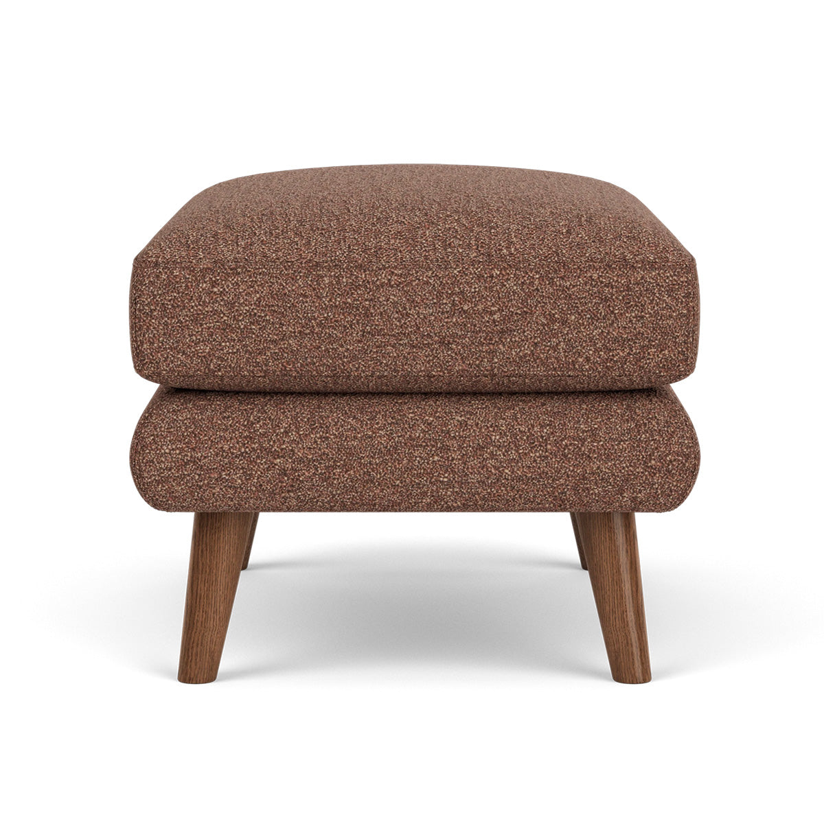 George Boucle Ottoman Stool - Round Tufted Footrest Pouf with Wooden Legs, Perfect for Living Room, Bedroom, or Nursery Decor