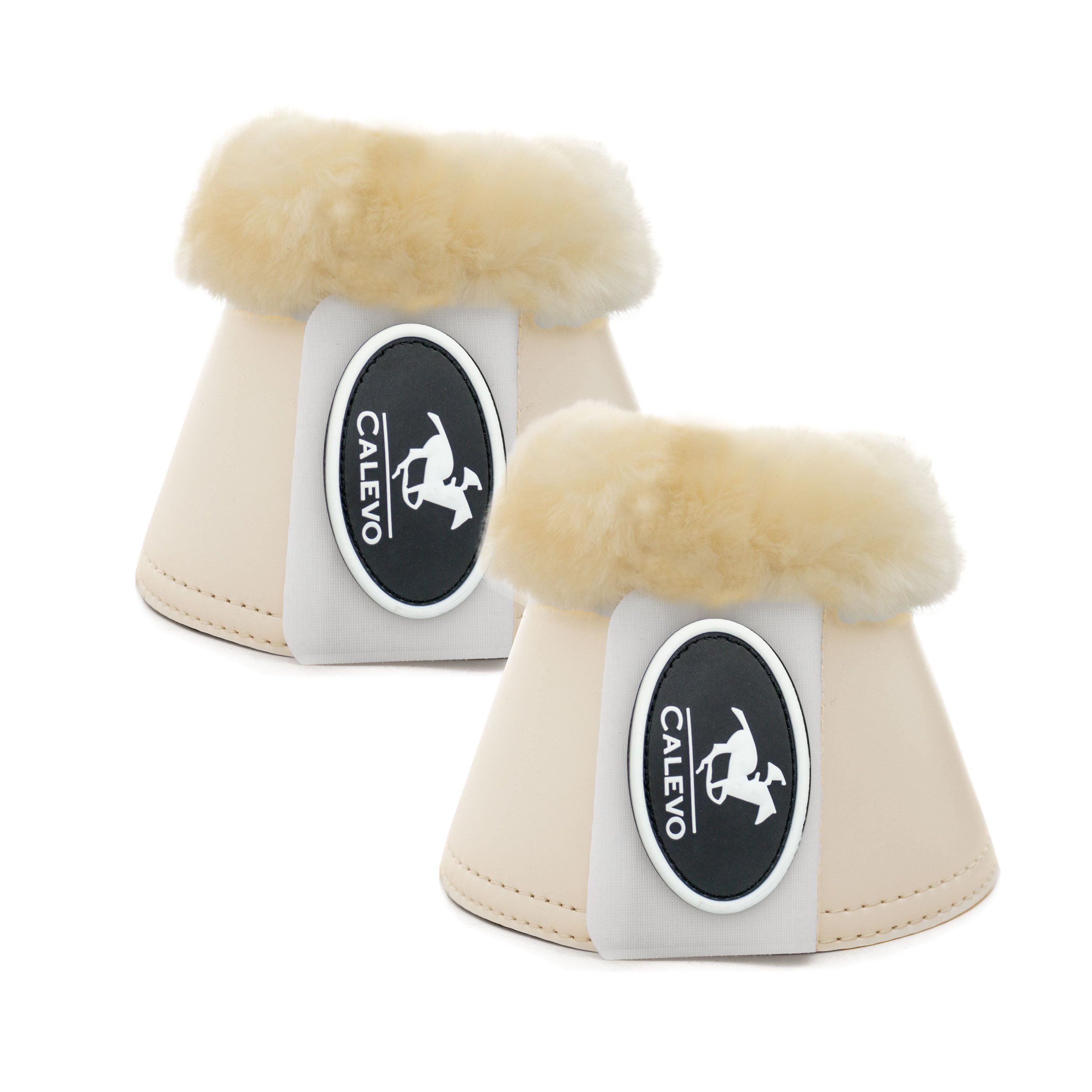 Premium Synthetic Leather Bell Boots for Horses - Genuine Lambskin Lining | Durable Riding Boots for Equestrian Training & Show Jumping