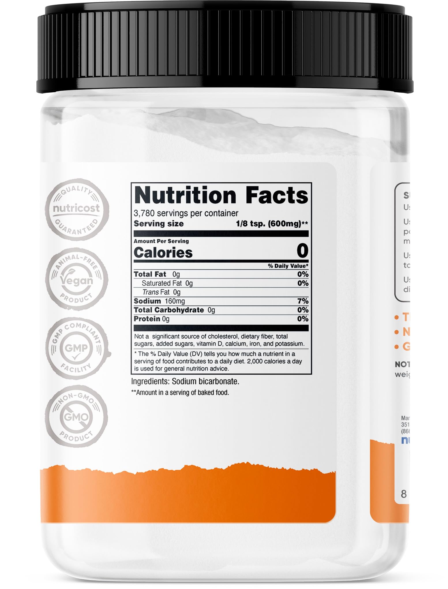 Nutricost Pantry Baking Soda 5 lbs (2.27 kg) - Pure Sodium Bicarbonate for Cooking, Baking, Cleaning & Deodorizing | Perfect for Kitchen, Bathroom & Household Use