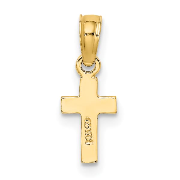 14K Solid Yellow Gold Latin Mexican Holy Cross Necklace - Religious Jesus Christ Charm Pendant for Women & Men - Perfect for Baptism, First Communion, Confirmation & Everyday Faith Jewelry