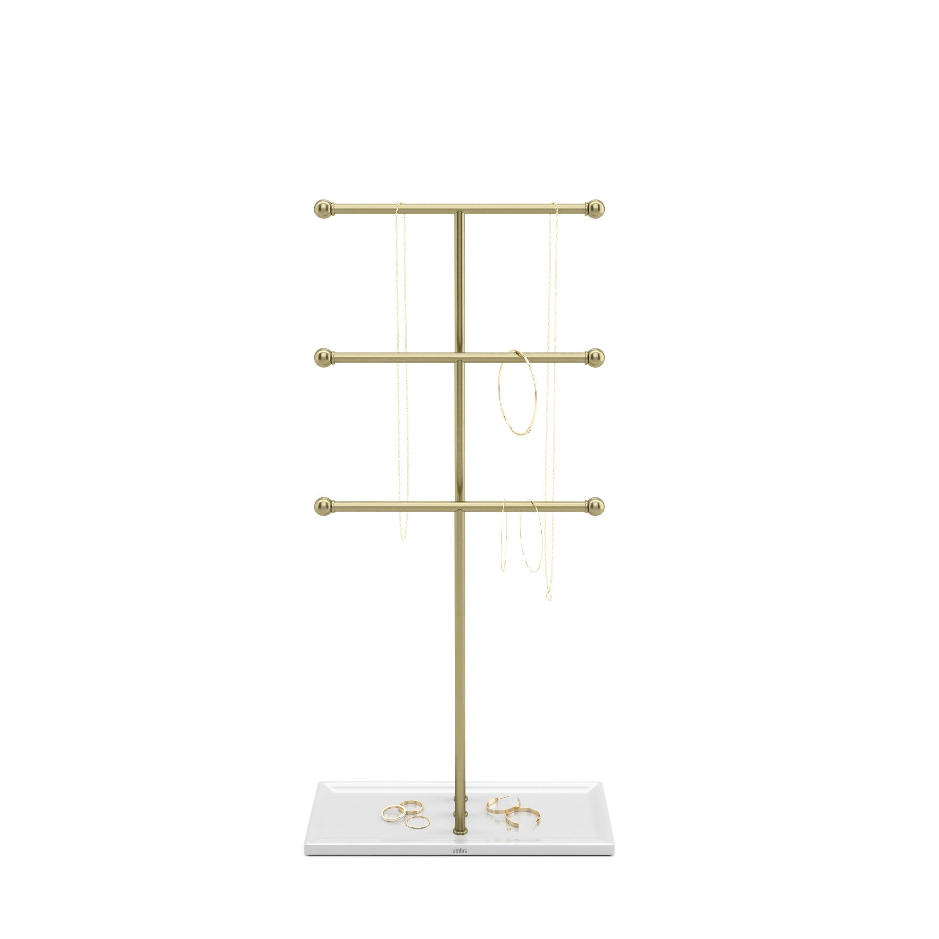 Trigem Jewelry Stand - 3-Tier Elegant Jewelry Organizer for Necklaces, Rings & Bracelets - Perfect for Bedroom, Bathroom & Travel Accessory Storage