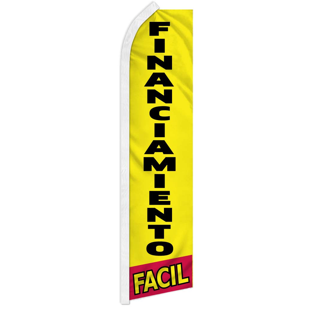 Easy Financing Swooper Advertising Flag - Perfect for Car Lots, Dealerships & Used Car Sales | High Visibility Marketing Tool for Auto Businesses & Rental Companies | Ideal for Promotions, Grand Openings & Special Sales Events