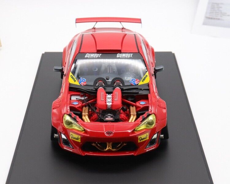1/18 Scale Toyota GT4586 Ferrari Engine Super Modified Red Diecast Model Car - Limited Edition Collectible - Perfect for Christmas Gifts, Car Enthusiast Collections & Home/Office Display