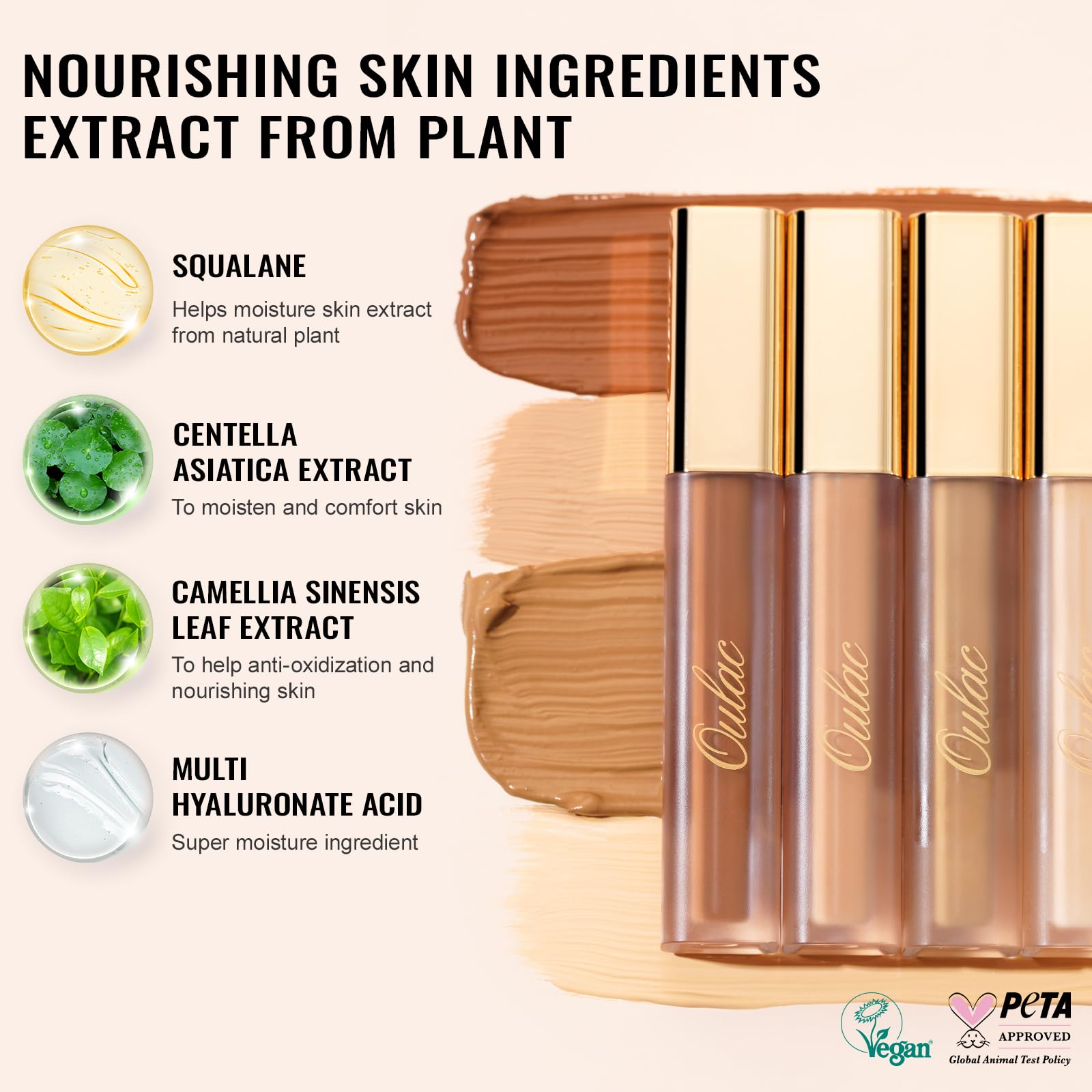 Oulac Full Coverage Concealer Stick for Dark Circles & Blemishes - Hydrating Concealer with Hyaluronic Acid, Lightweight & Long Lasting Vegan Makeup (3.8ml, Shade W8 Toffee) - Perfect for Everyday Wear, Date Nights & Professional Makeup Looks