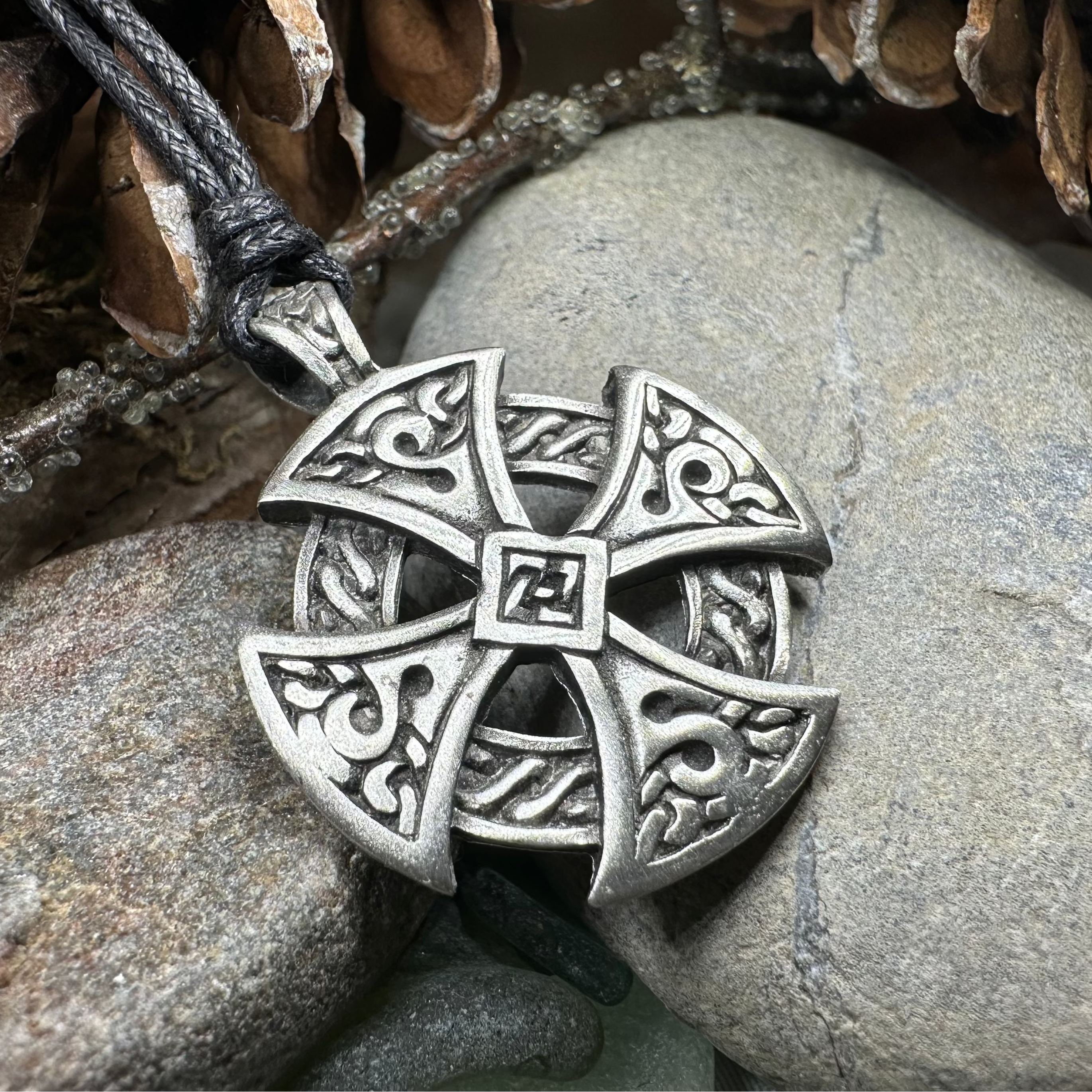 Celtic Cross Necklace for Women - Stainless Steel Destiny Pendant with 18
