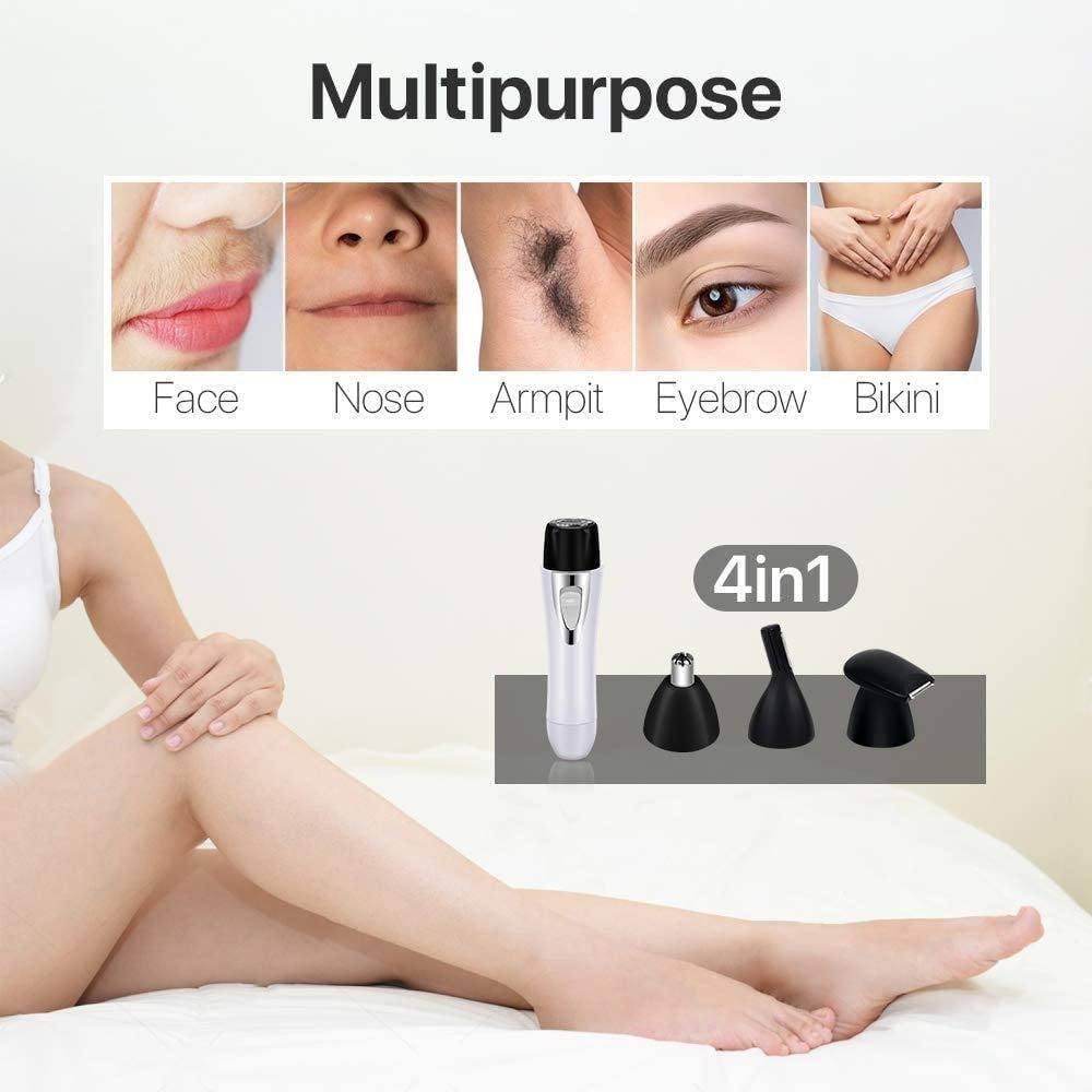 Professional Painless Nose & Ear Hair Trimmer for Men & Women - Battery Operated Waterproof Dual Edge Blades - Black - Perfect for Travel, Grooming & Personal Care