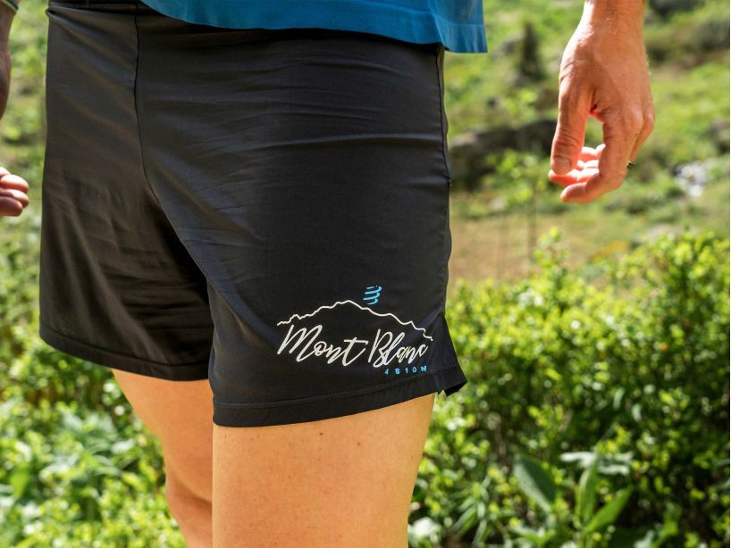 Compressport Men's Trail Running Shorts - Lightweight, Breathable & Quick-Dry for Trail Racing & Hiking - Mont Blanc 2022 Edition in Black - Perfect for Outdoor Adventures & Gym Workouts