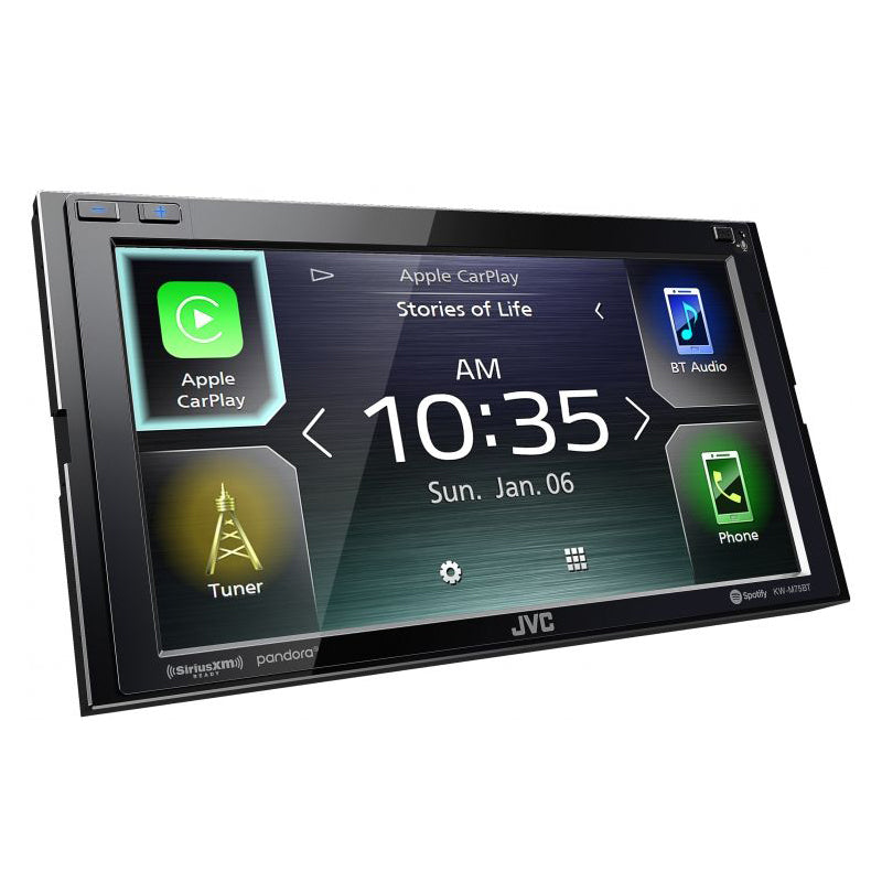 JVC KW-M75BT Wireless Apple CarPlay & Android Auto Double DIN Car Stereo Receiver - Bluetooth, USB, HD Radio for Seamless In-Car Entertainment & Navigation