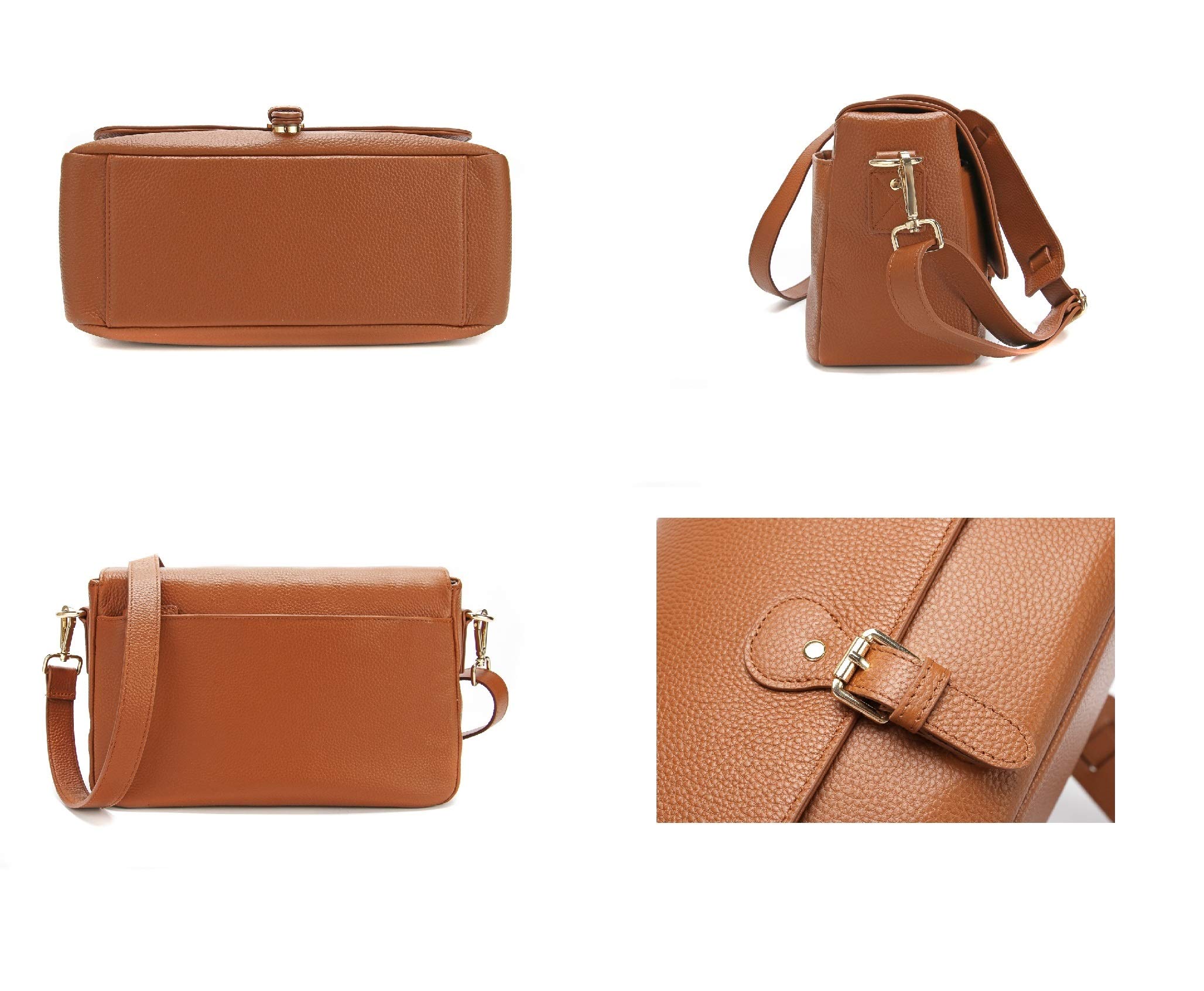 Meliae Leather Camera Bag for Women - DSLR & Mirrorless Camera Purse with Shoulder Strap, Crossbody Messenger Travel Bag for Photographers (Brown) | Perfect for Travel, Photography Outings & Everyday Use