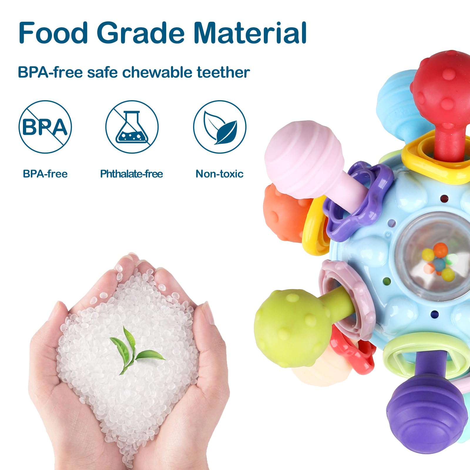 Montessori Baby Teether Toys - Easter Basket Stuffers for 0-12 Months | Sensory Learning Gifts for Infants & Toddlers