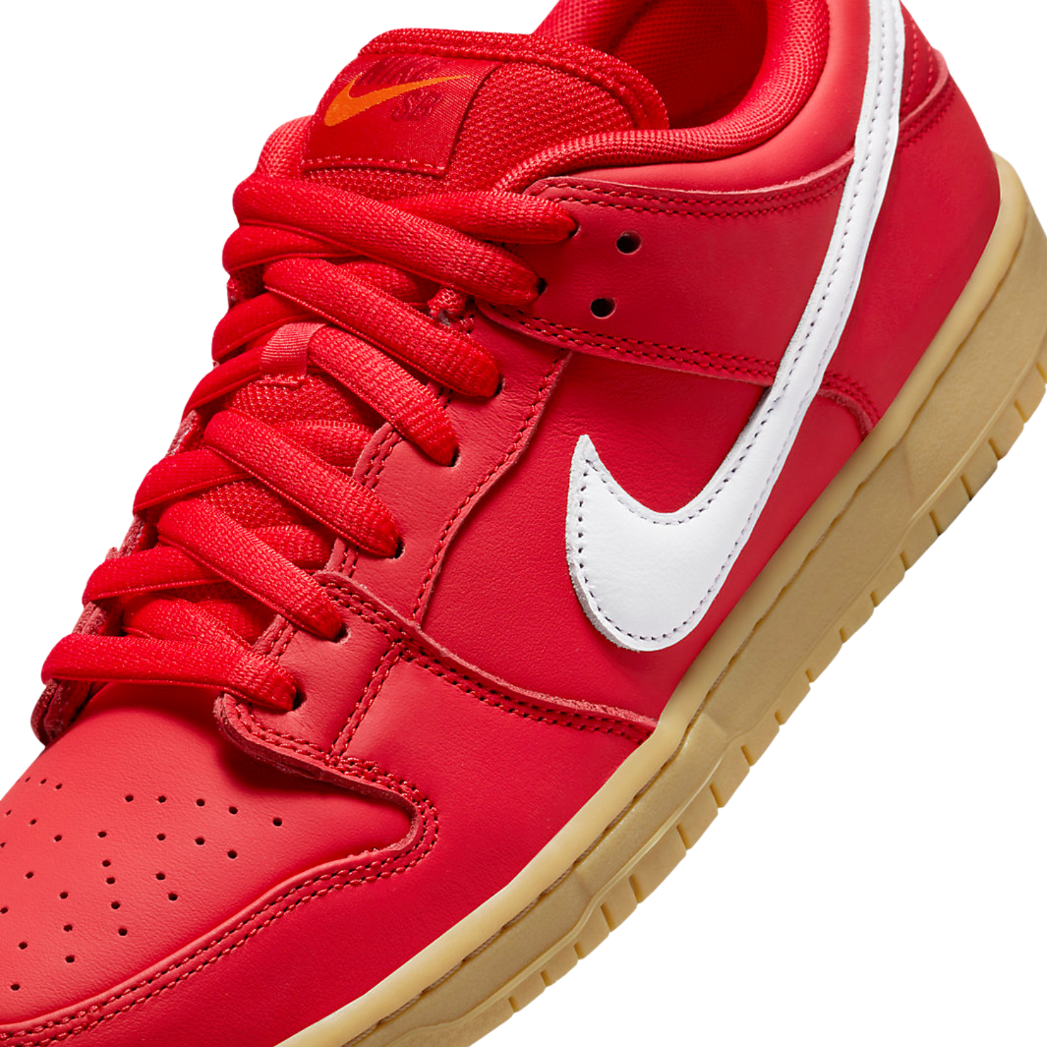 Nike SB Dunk Low Sneakers - University Red, White & Gum Light Brown - Men's Skateboarding Shoes for Gym & Street Wear
