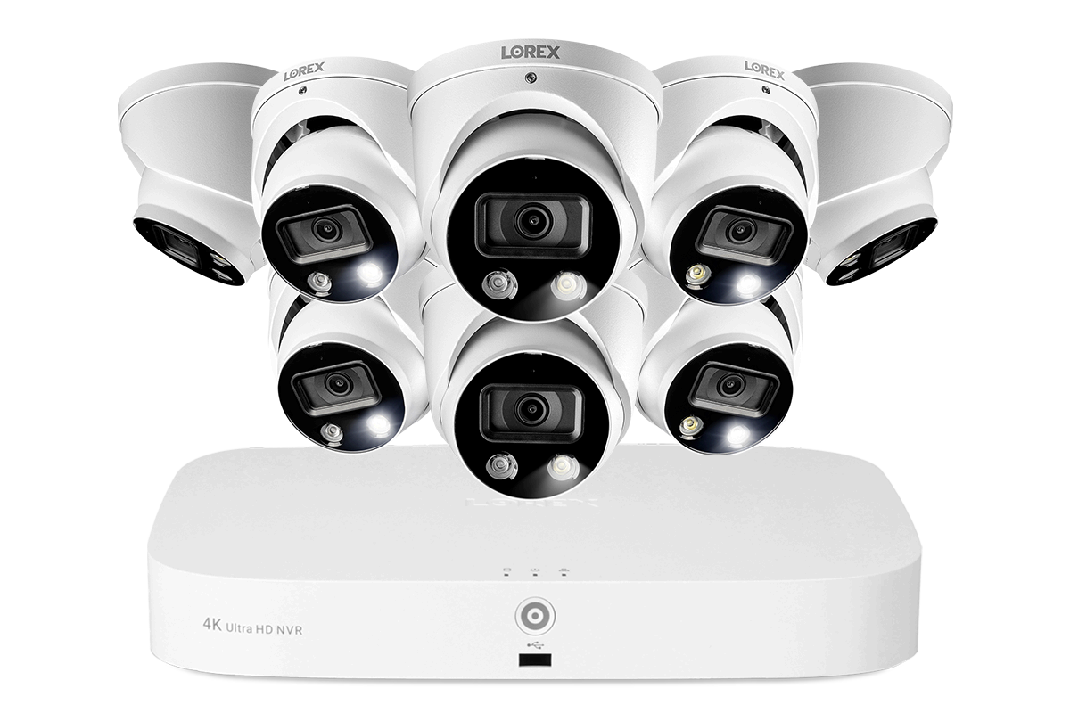 4K 8-Channel 2TB Wired NVR Security System with Smart Deterrence Cameras - 24/7 Home & Business Surveillance, Night Vision, Motion Detection