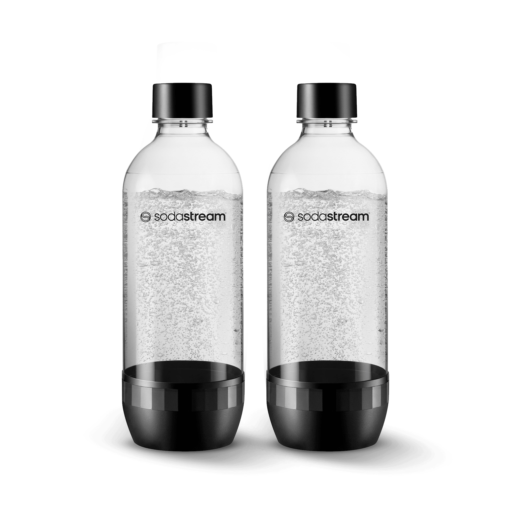 1L Classic Black Bottles Twin Pack - Dishwasher Safe, BPA-Free, Leak-Proof Water Bottles for Gym, Hiking, Travel & Everyday Use