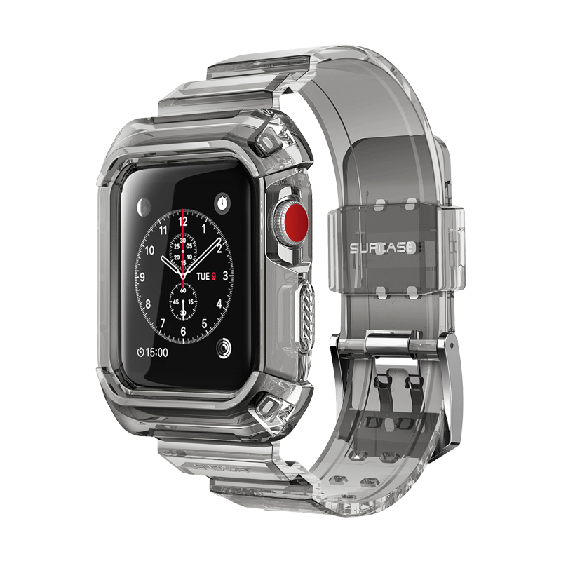 Apple Watch UB Pro Wristband Case (42mm) - Clear Protective Cover for Apple Watch Series 1/2/3/4/5/6/7/8/SE - Durable Scratch-Resistant TPU Case - Perfect for Workouts, Running & Daily Use