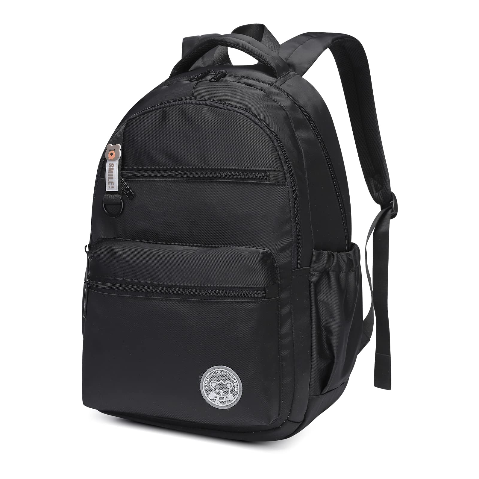 Caran·Y Lightweight Kids Backpack for School - Durable Classic Backpack for Boys & Girls Ages 6+ (Black) - Perfect for Elementary Students, Day Trips & Outdoor Adventures