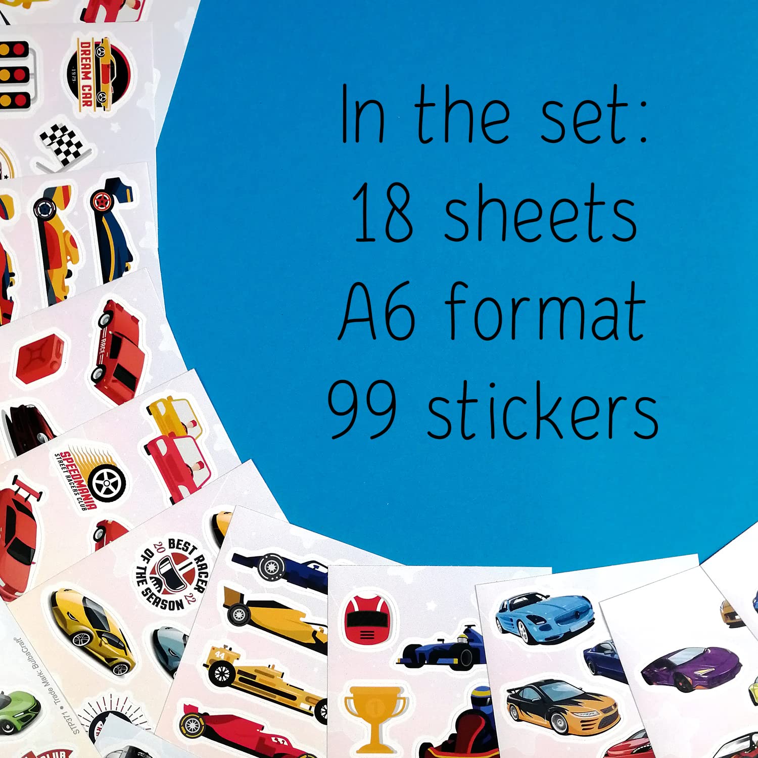 100Pcs Race Car Stickers for Kids - High-Speed Racing Decals & Vinyl Stickers - Perfect for Car Themed Birthday Parties, DIY Toys, Room Decor & Youth Racing Enthusiasts - Waterproof & Durable for Laptops, Helmets & Notebooks