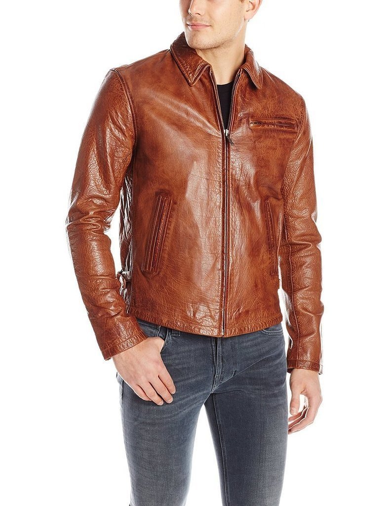 Premium Men's Tan Biker Leather Jacket - Genuine Leather Motorcycle Jacket for Men - Stylish & Durable Riding Jacket - Perfect for Motorcycle Riders, Bikers & Fashion Enthusiasts