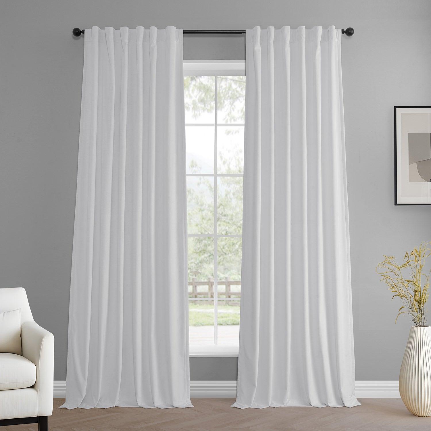 Luxury White Velvet Blackout Curtains for Bedroom - Thermal Insulated Noise Reducing Drapes (Set of 2 Panels) - Perfect for Home Theater, Nursery & Light Sleepers