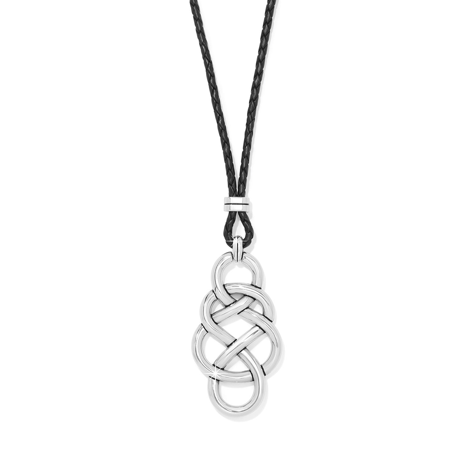 Brighton Interlok Braid Bold Leather Necklace - Stylish Women's Fashion Jewelry for Everyday Wear & Special Occasions