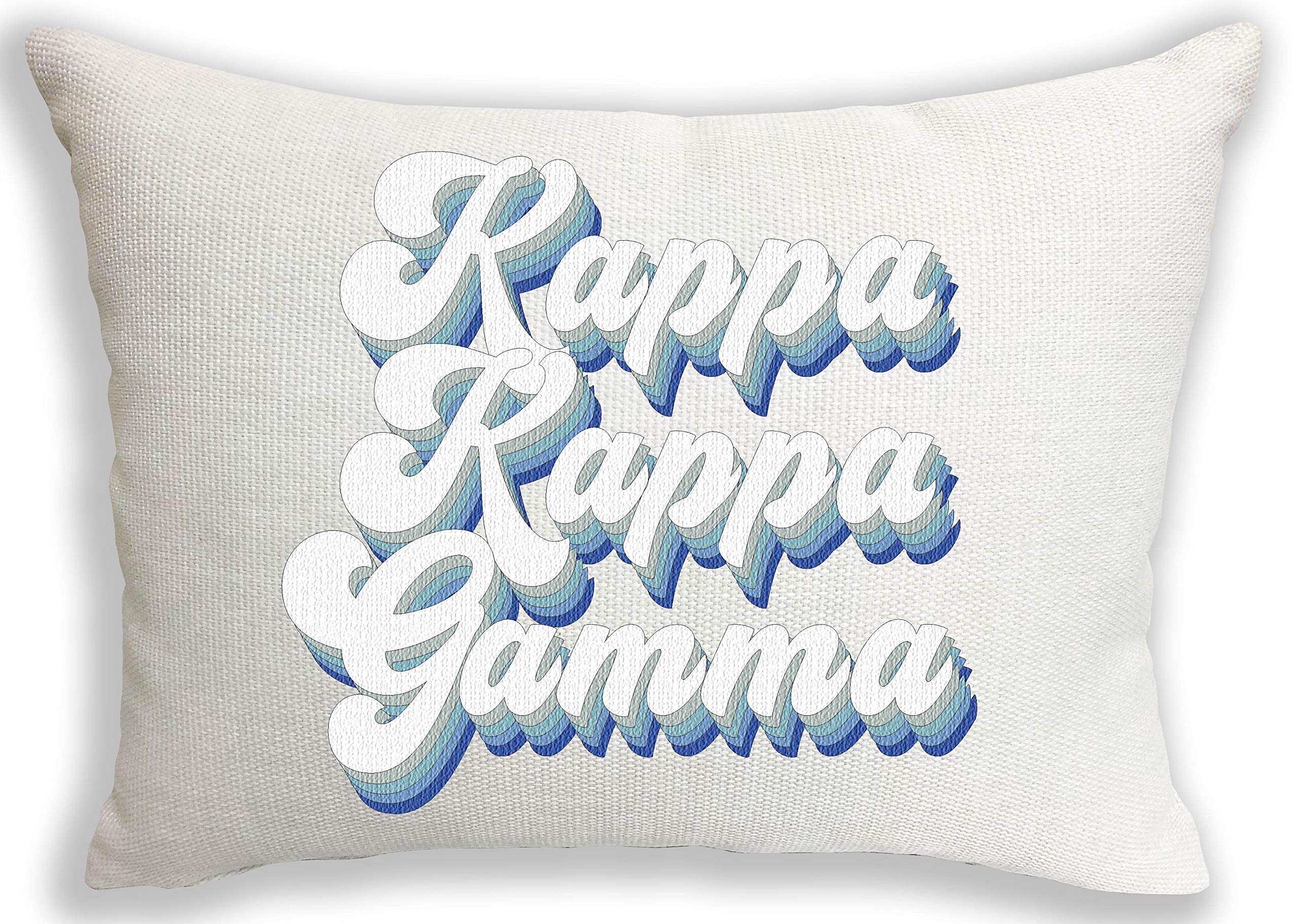 Kappa Kappa Gamma Sorority Throw Pillow - 12x16 Inch Retro Greek Letter Lumbar Pillow for Dorm, Bedroom & College Decor