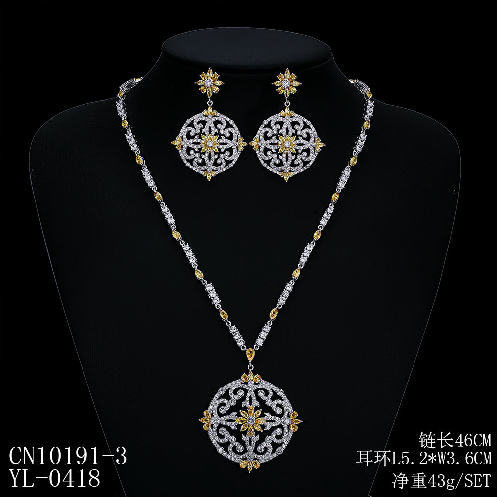 Top Quality Cubic Zirconia Bridal Jewelry Set - Wedding Necklace & Earrings for Bride | Perfect for Weddings, Anniversaries & Formal Occasions