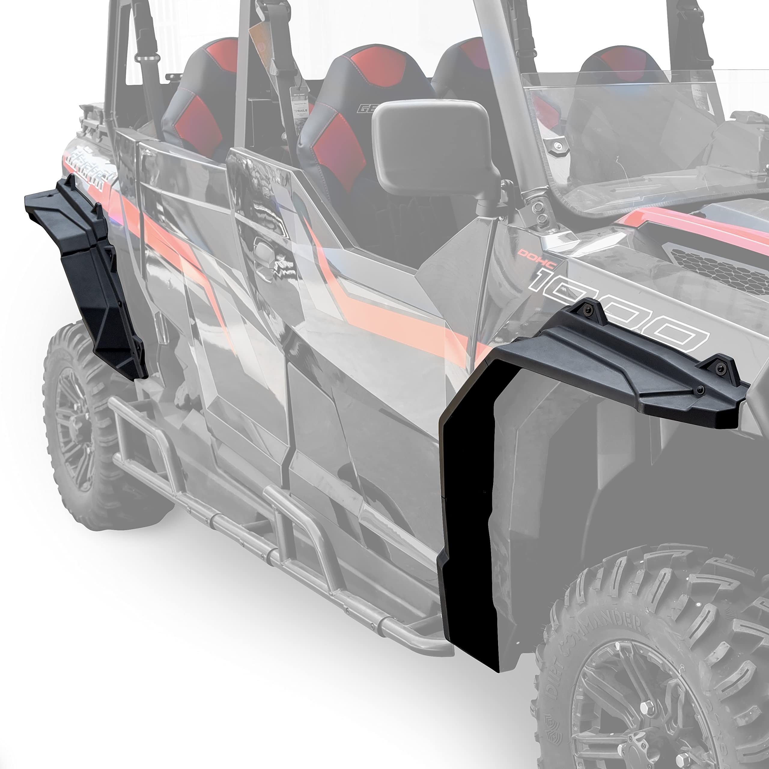 SAUTVS XL Heavy Duty Fender Flares & Mud Guards for Polaris General 1000/4 (2016-2025) - Front & Rear Replacement Accessories #2884220 | Off-Road Protection & Mud Splash Prevention for UTV Adventures