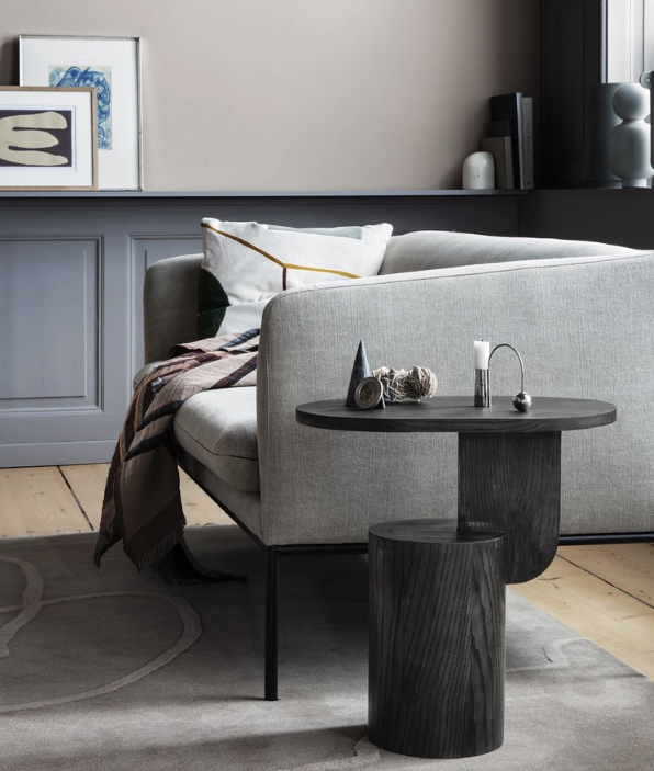 Modern Bauhaus Style Side Table - Black Ash Wood Nightstand for Living Room, Bedroom & Office - Minimalist End Table with Sturdy Design