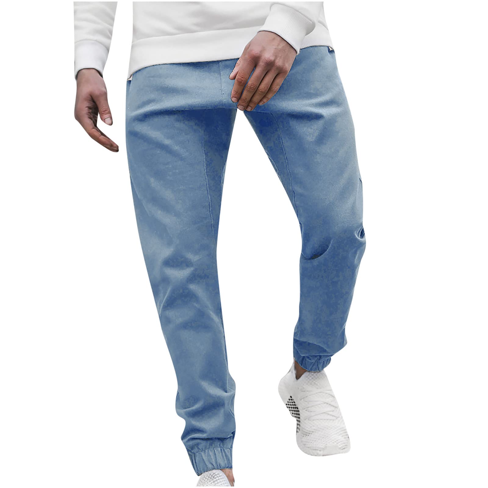 qucoqpe Men's Khaki Casual Jogger Pants - Classic Fit, Lightweight & Breathable for Summer, Running, Workout, Travel | Comfortable Sweatpants for Sports, Lounge & Everyday Wear