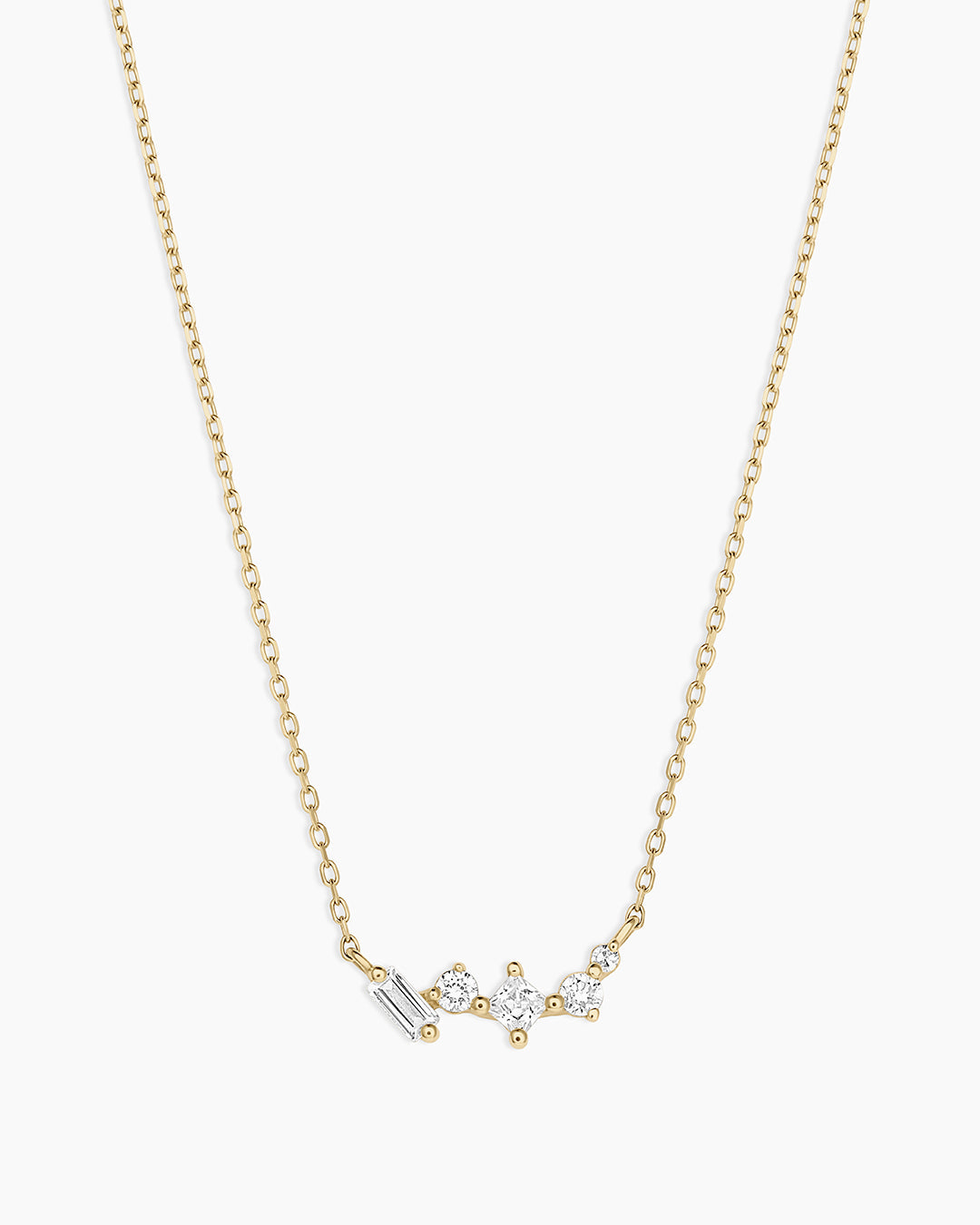 Exquisite Diamond & White Sapphire Amara Cluster Necklace | Elegant Jewelry for Women | Perfect for Weddings, Parties & Special Occasions