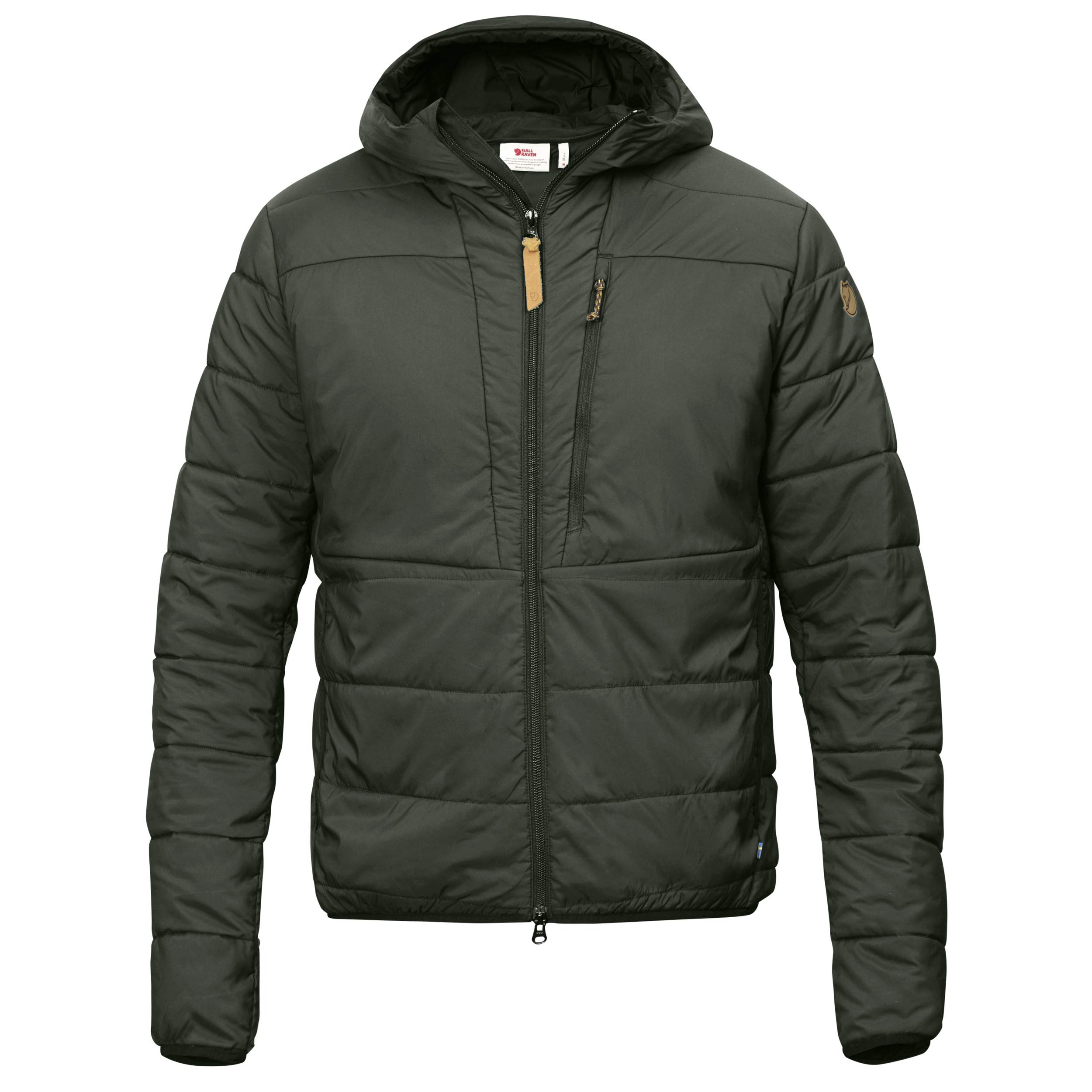 Fjällräven Keb Padded Hoodie for Men - Waterproof Winter Jacket with Hood, Deep Forest Green, Size Large - Perfect for Hiking, Camping & Outdoor Adventures