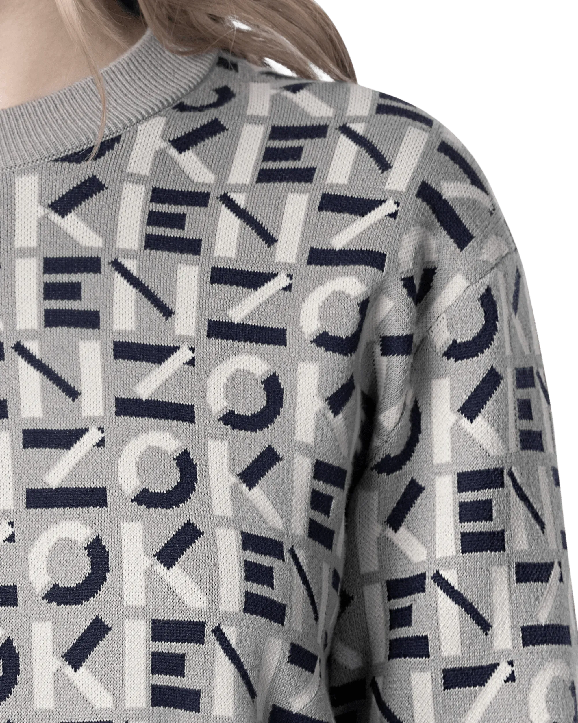 Stylish Monogram Jacquard Sweater for Women - Vintage-Inspired Knit Pullover | Perfect for Fall Fashion, Office Wear & Casual Outings