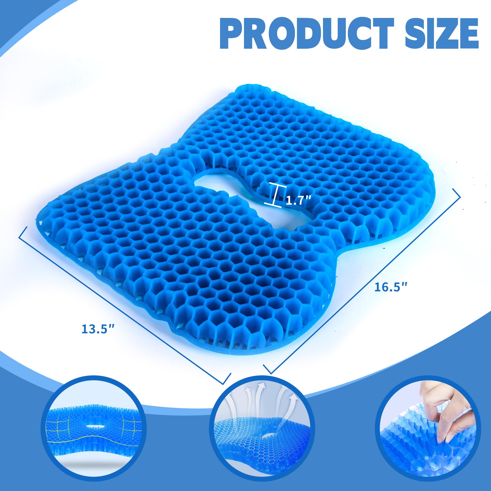 Anti-Slip Kayak Seat Cushion - Waterproof Gel Thickened Kayak Accessories for Fishing, Canoe & Rowing Boats | Comfortable Kayak Seat Pad for Sit-In Kayak Chairs & Rubber Dinghies | Perfect for Kayaking, Fishing & Water Sports