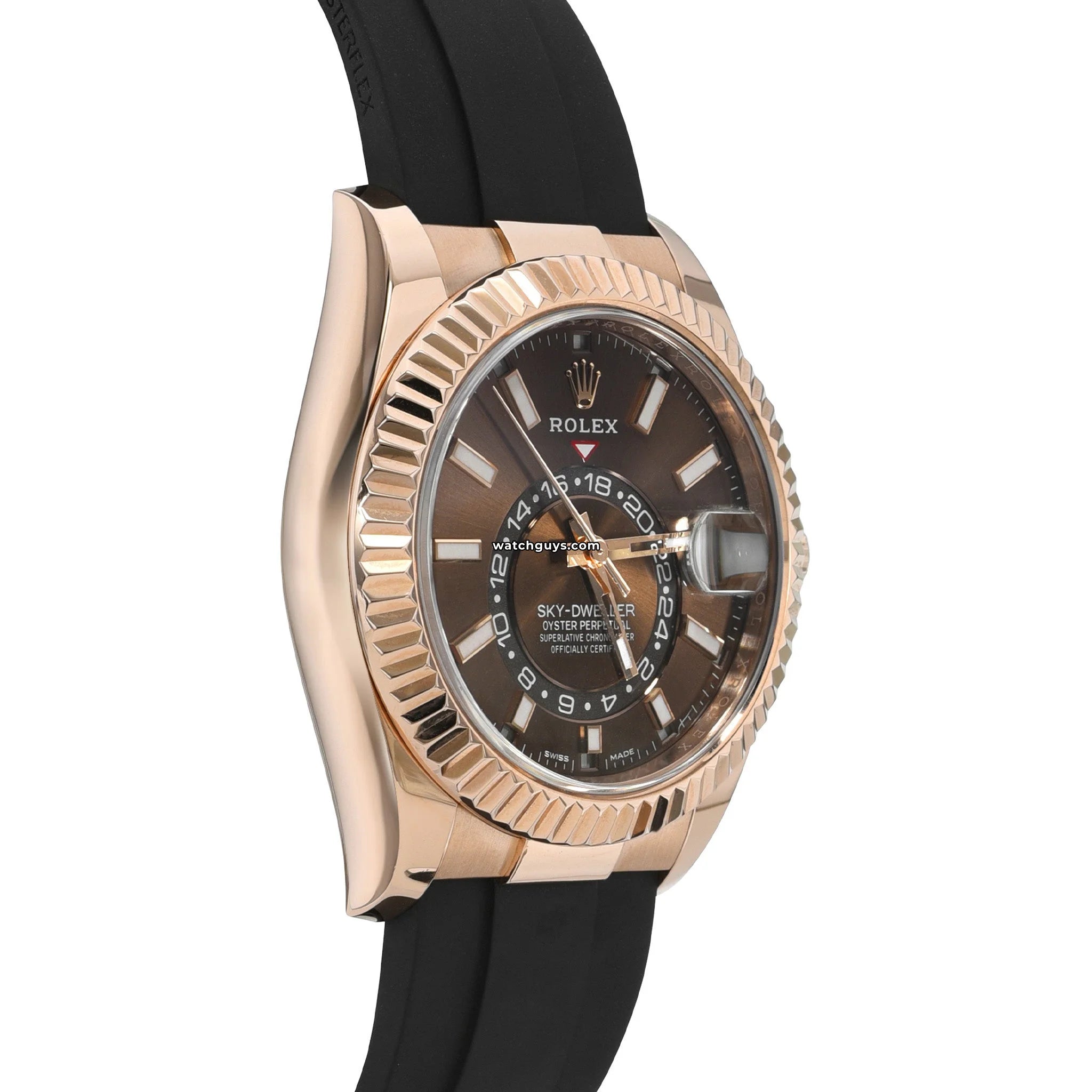 Rolex Sky-Dweller 326235 Men's Luxury Watch - 18K Everose Gold, Chocolate Dial, Oysterflex Bracelet - Perfect for Business, Travel & Special Occasions