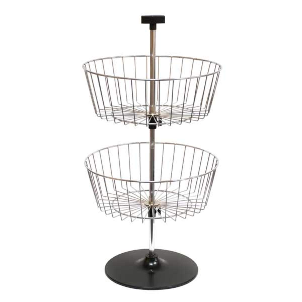 2 Tier Wire Basket Spinner Rack - 18