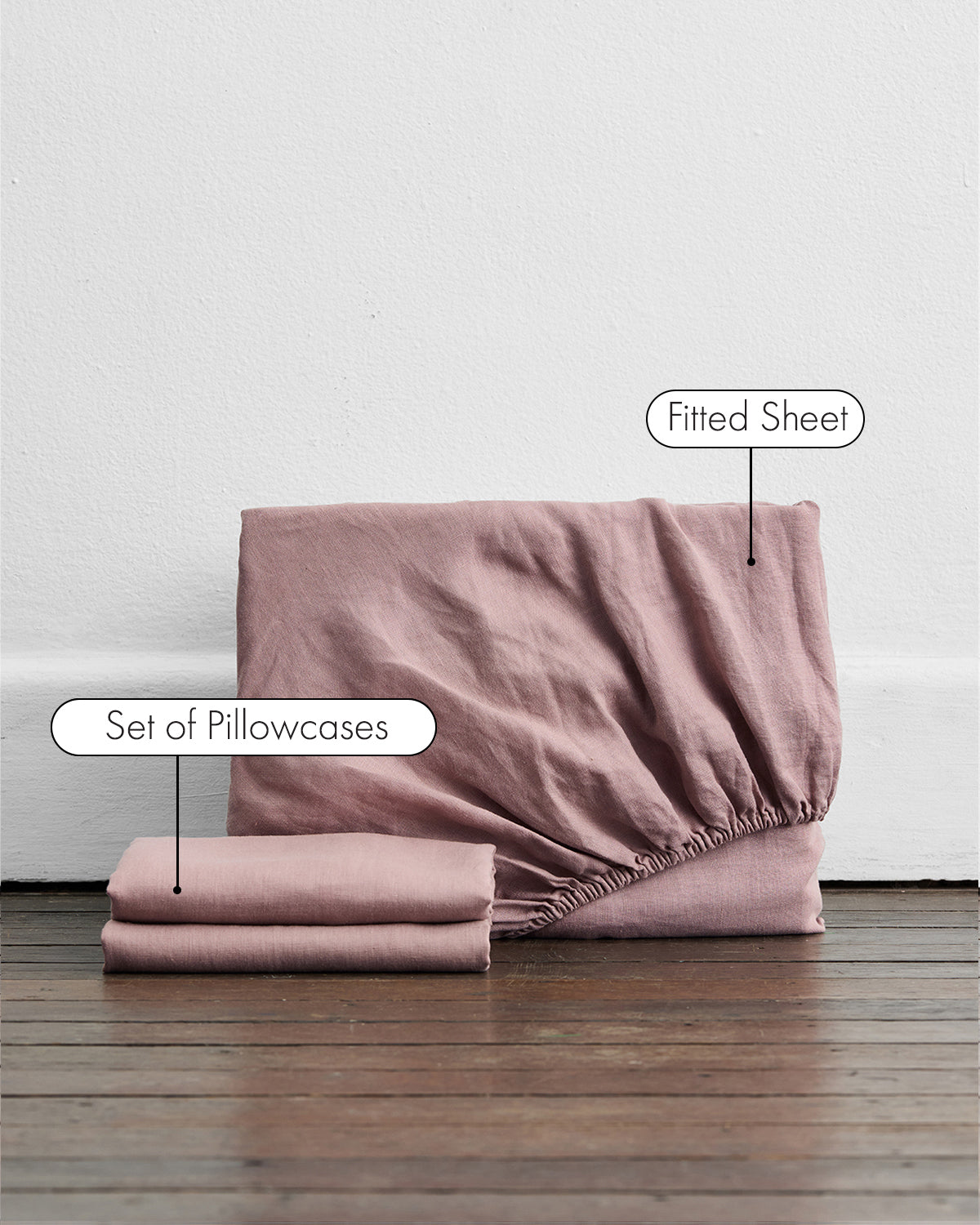 Premium 100% French Flax Linen Fitted Sheet Set - Soft & Breathable Lavender Bedding for Queen/King Size - Perfect for Allergy Relief & Hot Sleepers - Luxury Hotel Style Bedroom Decor