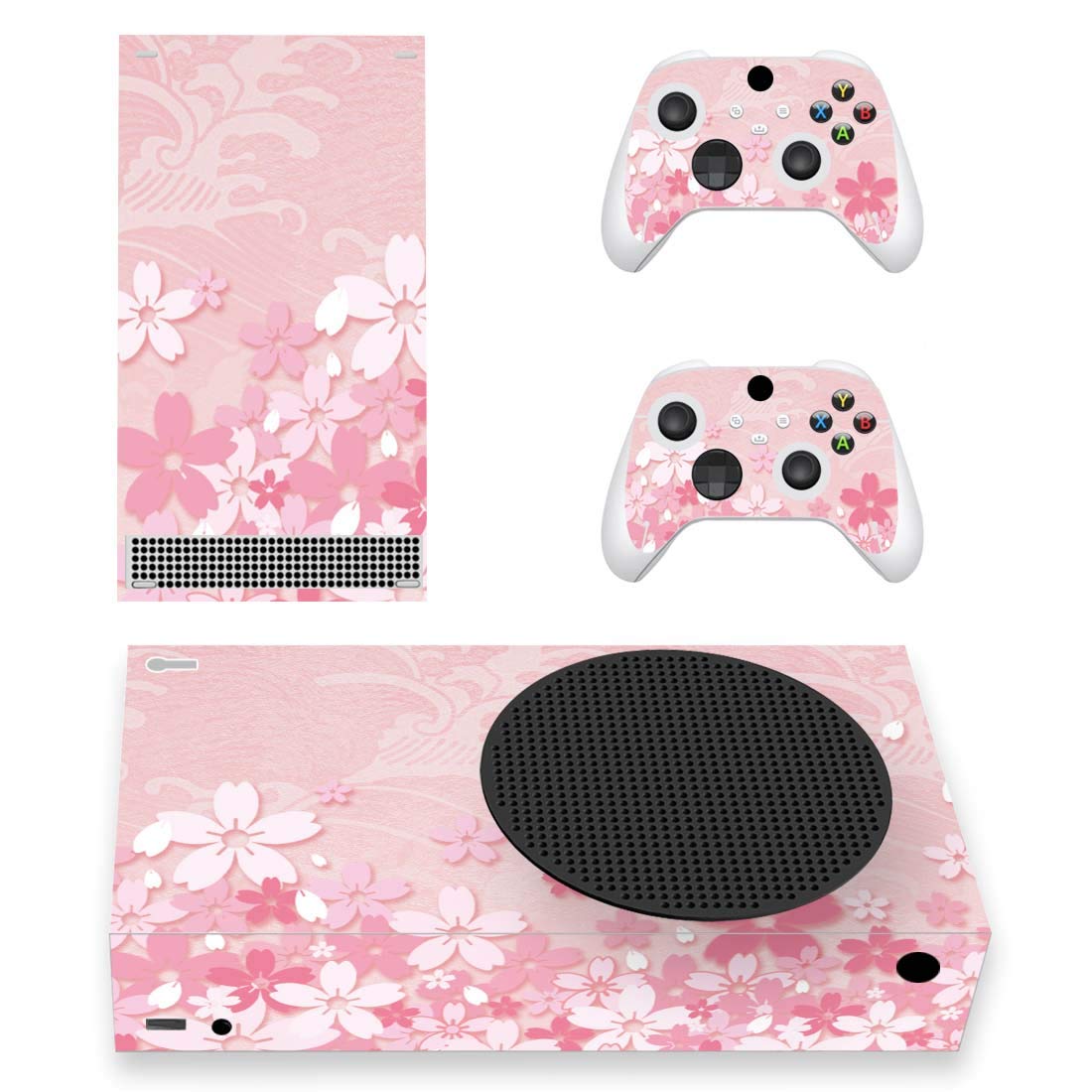 PlayVital Cherry Blossom Petals Custom Vinyl Skin for Xbox Core Wireless Controller - Decorative Wrap Sticker for Xbox Series S Console - Perfect for Gaming Enthusiasts & Customization Lovers