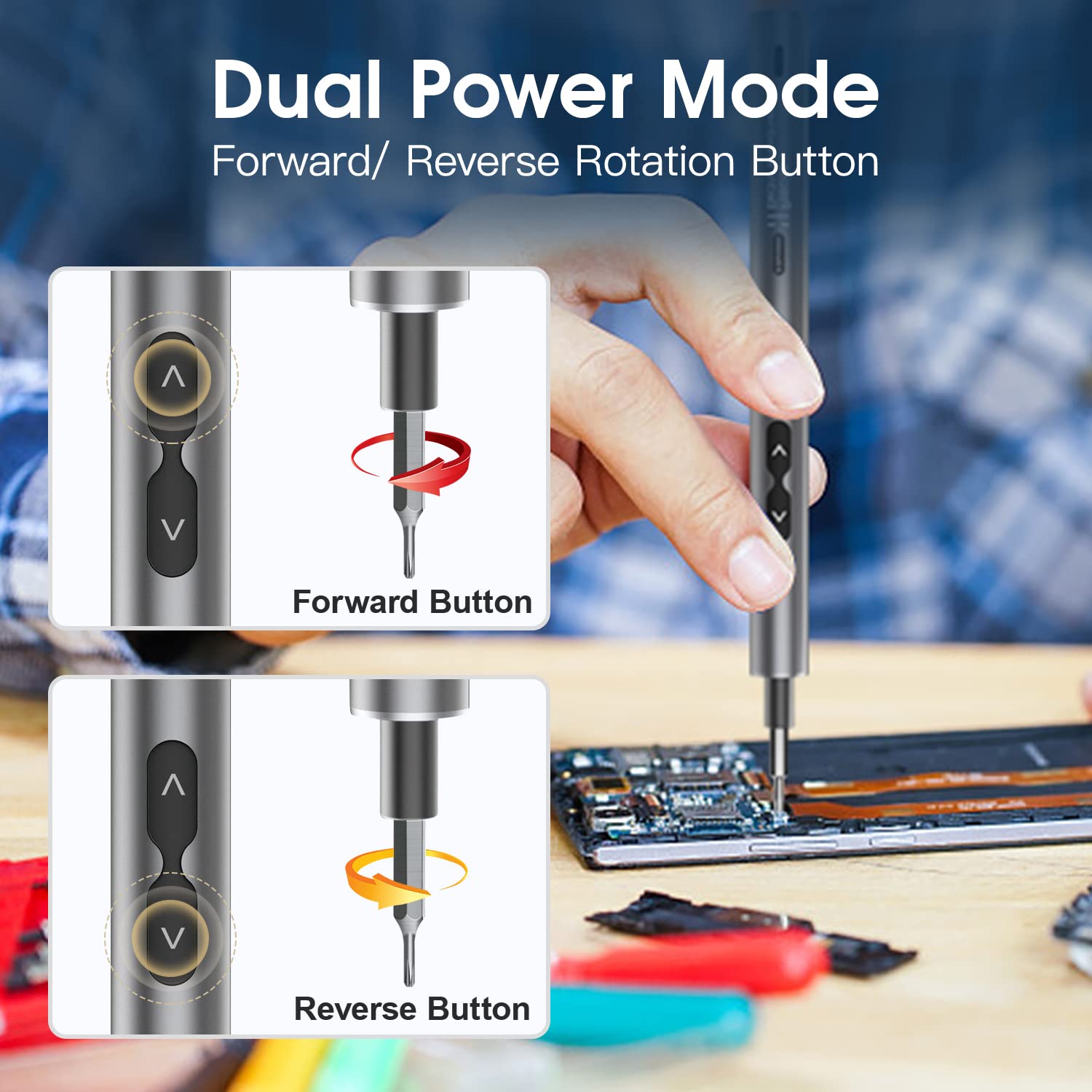 UF-TOOLS Mini Electric Screwdriver Set - 120 in 1 Cordless Power Screwdriver with 100 Precision Bits, LED Light & 20-bit Tool Kit | Portable Hand Tool for Phone Repair, Watch Maintenance, Camera Fixing, Laptop Servicing & DIY Home Projects