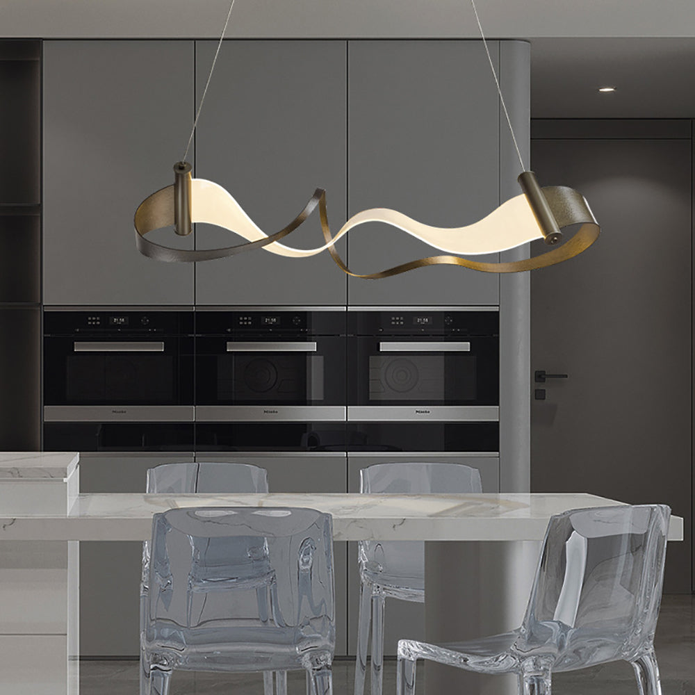 Wave Chandelier - Modern Crystal Ceiling Light Fixture for Living Room, Dining Room & Bedroom | Elegant Lighting Decor for Home, Office & Wedding