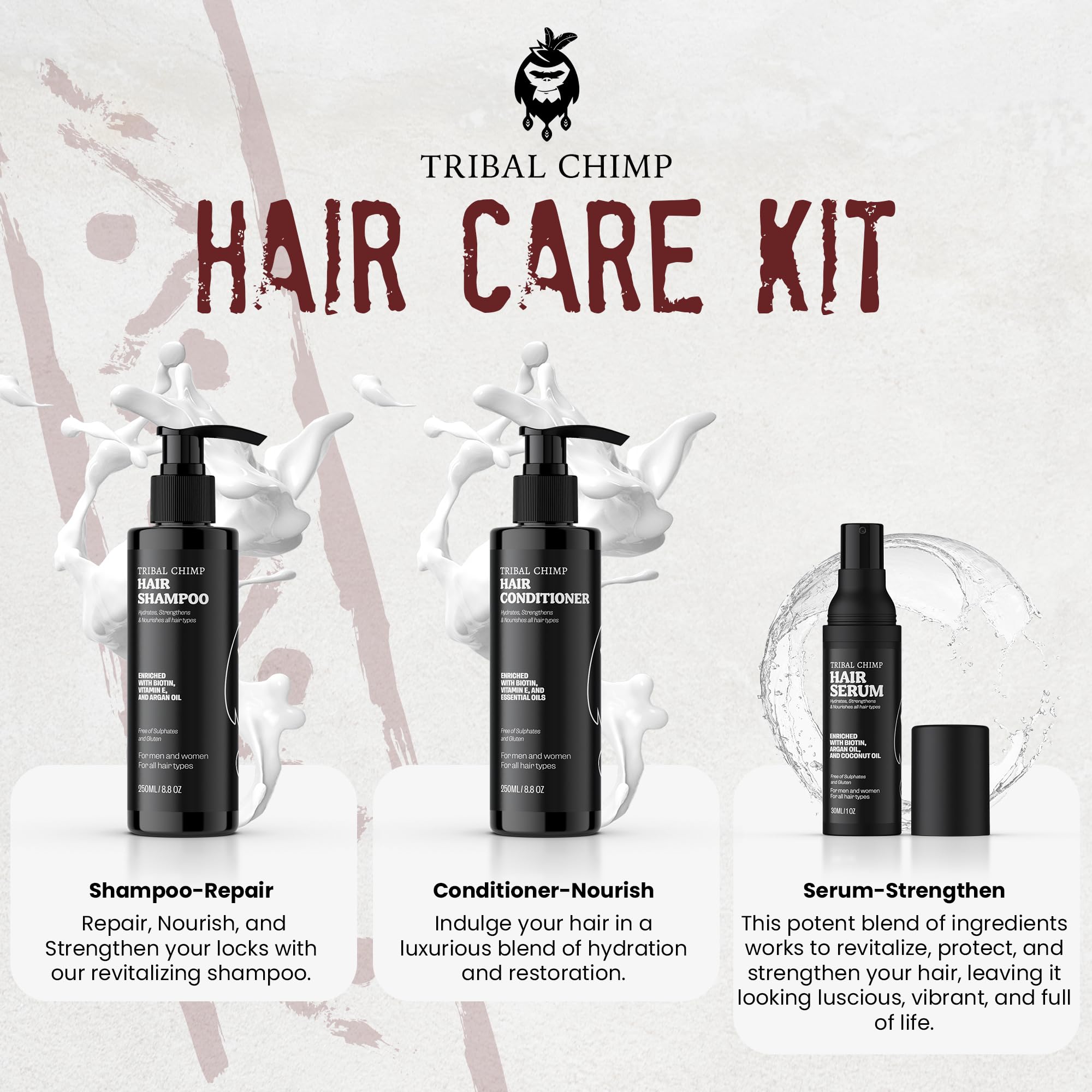 Premium Hair Care Kit - Moisturizing Shampoo (8.5oz) & Conditioner (8.5oz) Set for Dry & Damaged Hair - Sulfate Free & Paraben Free - Salon Quality Treatment for Women & Men - Perfect for Daily Use & Travel