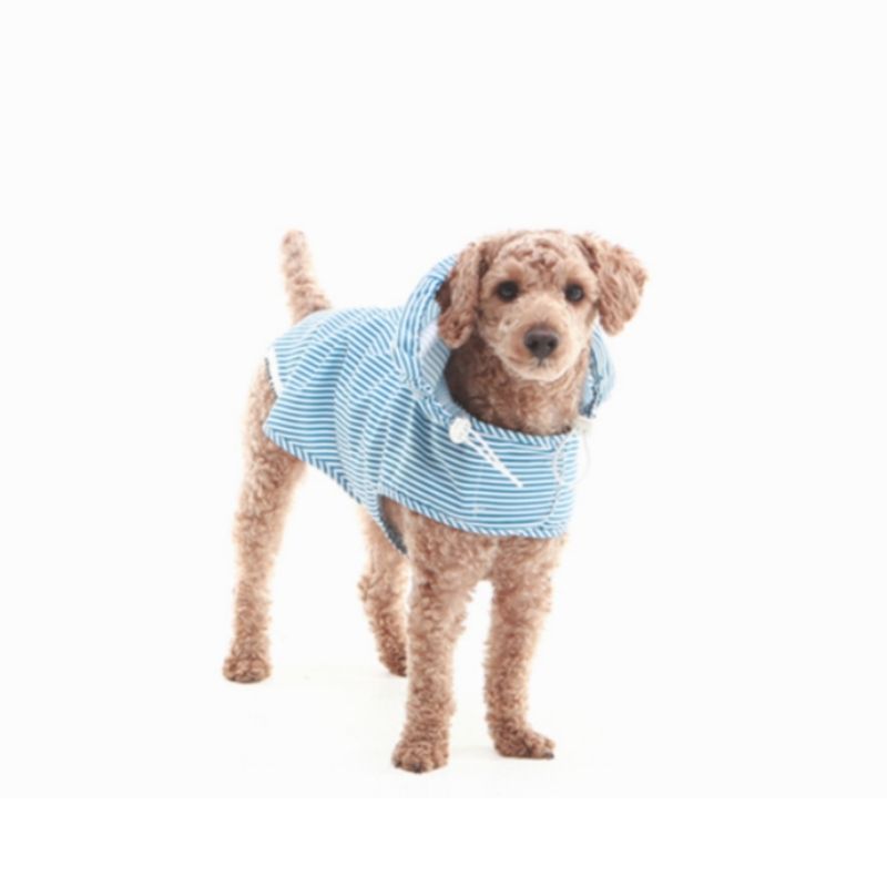 Merrypongo Waterproof Raincoat & Windbreaker Jacket - Sky Blue Striped Outdoor Coat for Men & Women | Perfect for Hiking, Camping & Travel