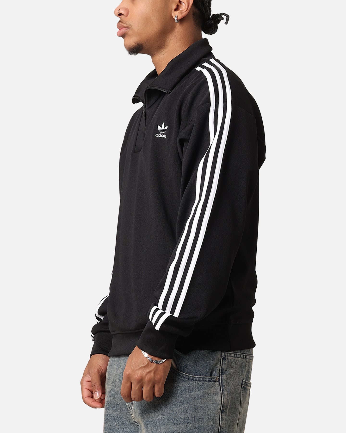 Adidas Funnel Neck Track Jacket for Men - Lightweight Running Windbreaker with Zipper Pockets - Perfect for Jogging, Gym Workouts & Outdoor Sports (Black)