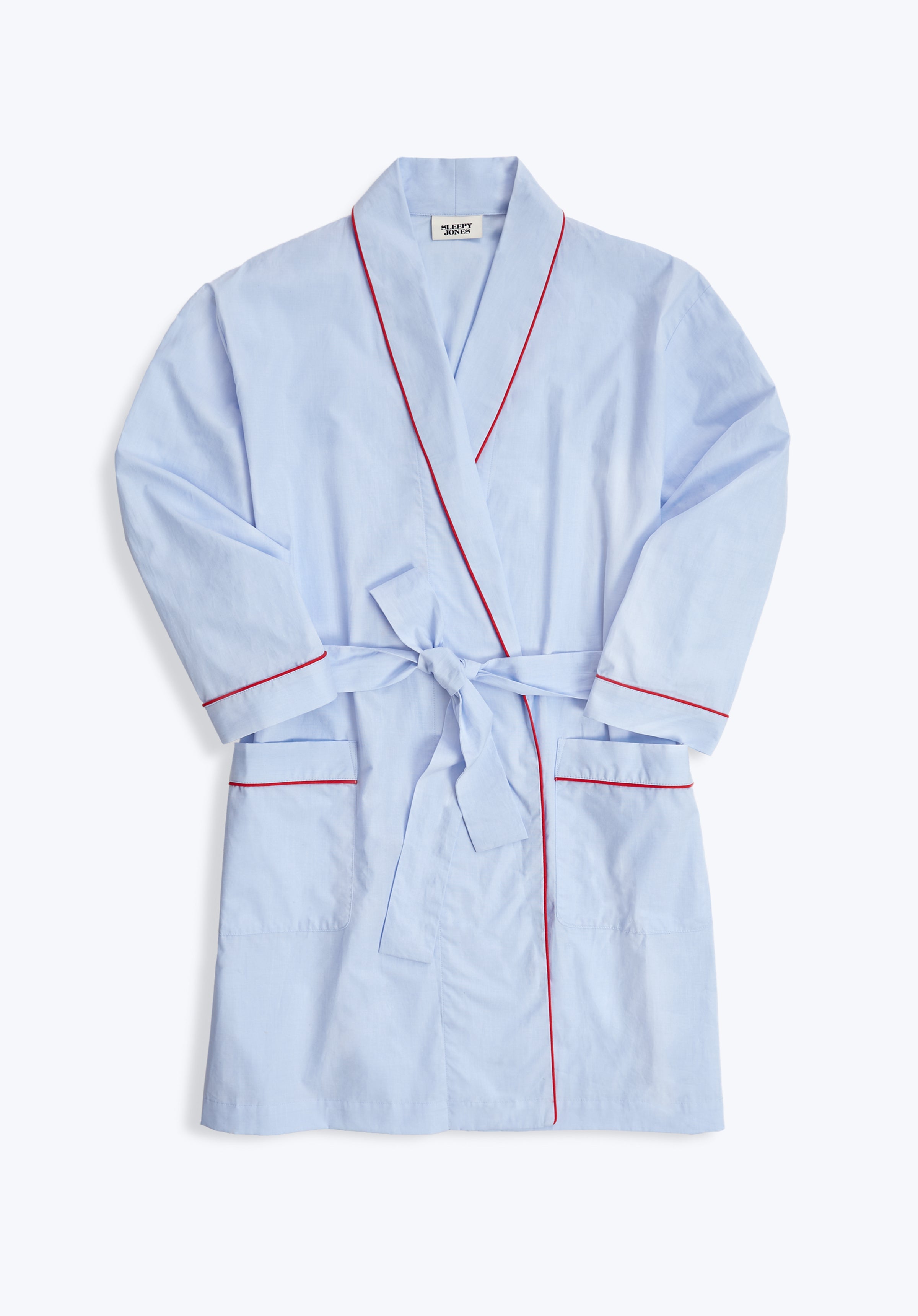 Isa Short Robe in Blue End on End - Soft Cotton Loungewear for Women, Comfortable Sleepwear & Casual Home Wear - Perfect for Relaxing, Spa Days & Cozy Evenings