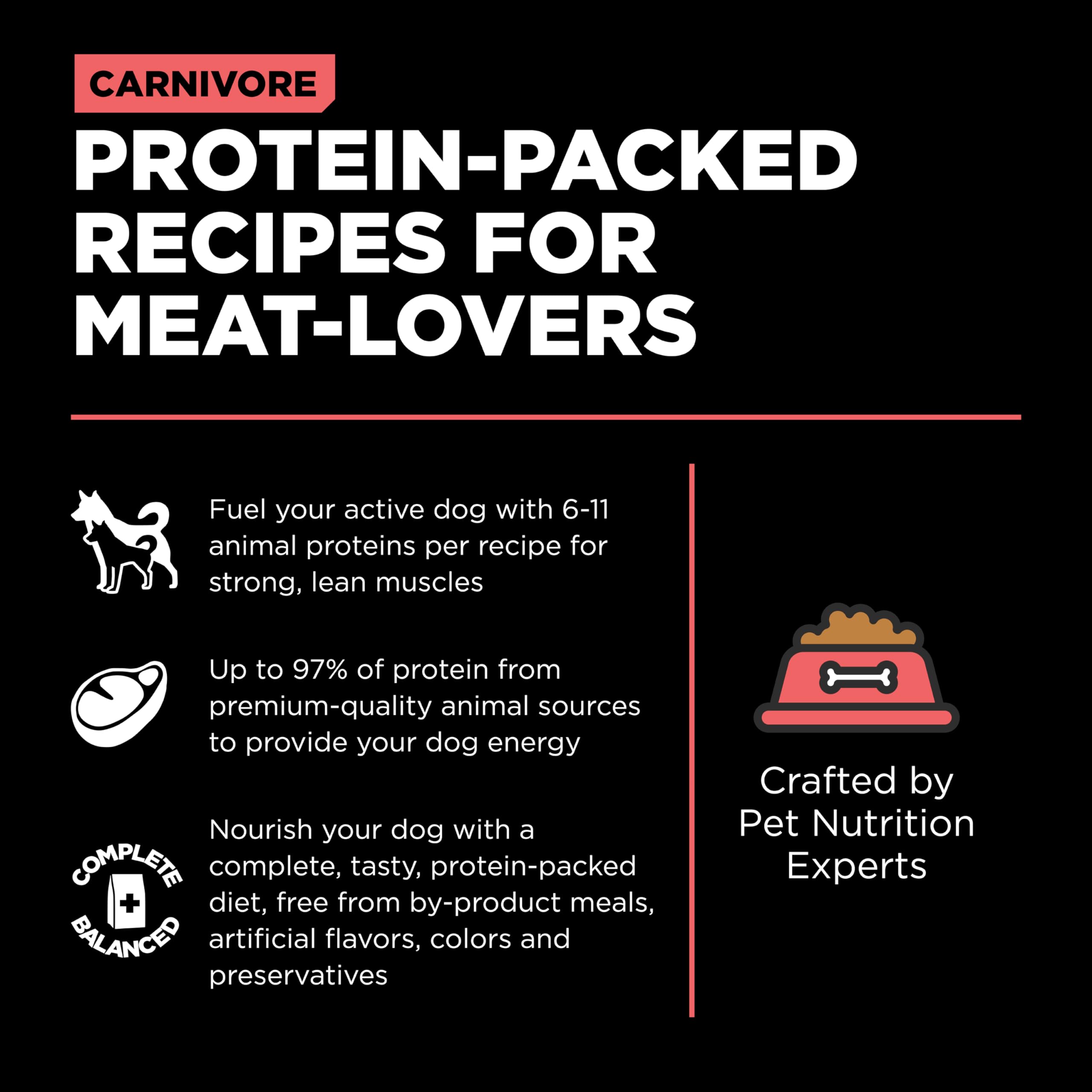 Go! Solutions Carnivore Grain-Free High Protein Dry Dog Food - Salmon & Cod Recipe, 12lb Bag for Adult Dogs - Perfect for Active Pets & Sensitive Stomachs