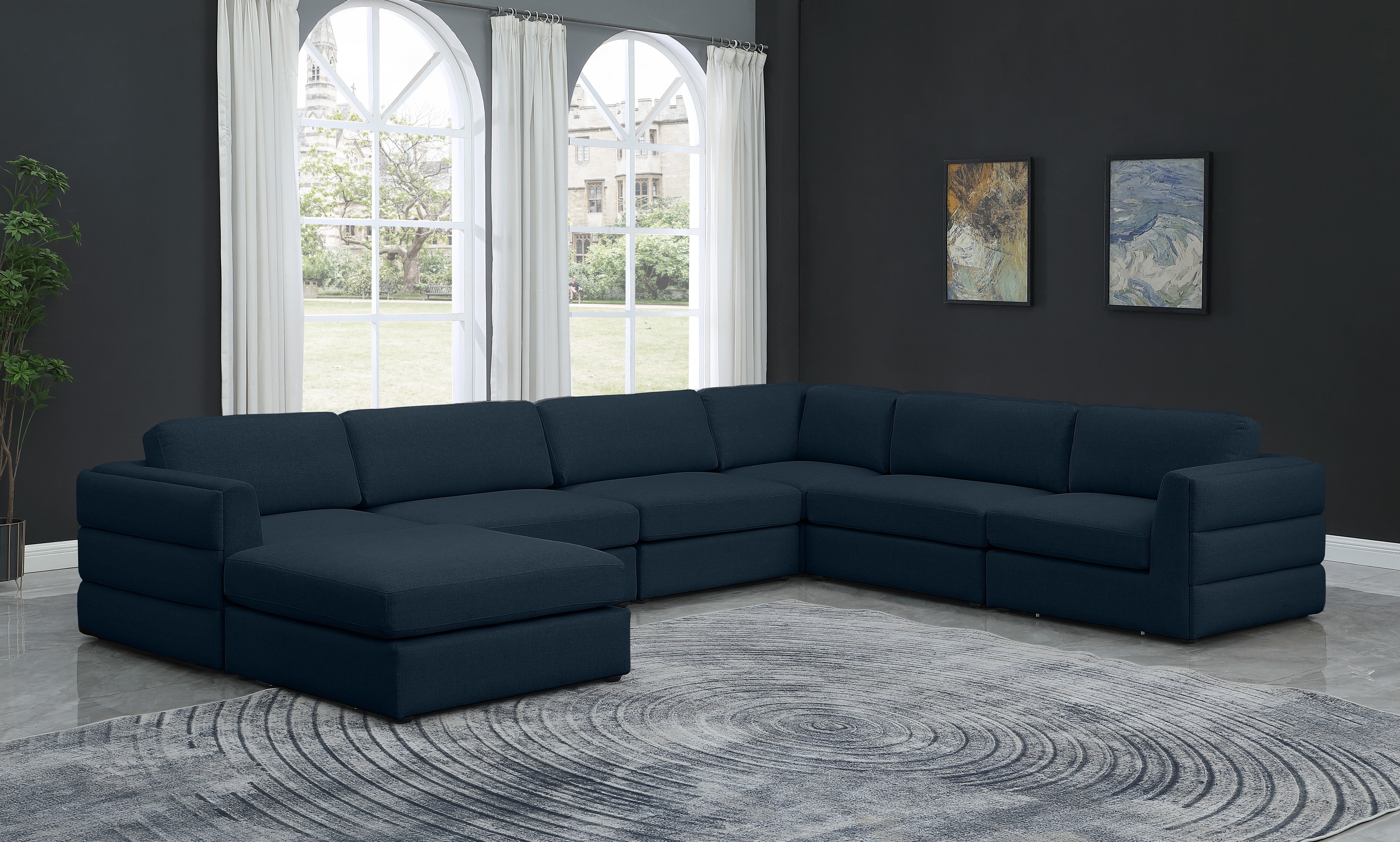 Beckham Durable Linen Textured Fabric Modular Sectional Sofa - Modern Living Room Furniture for Home, Office & Lounge Comfort