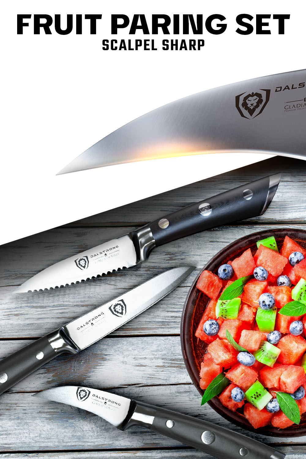 Dalstrong Gladiator Series 3-Piece Paring Knife Set - NSF Certified Professional Kitchen Knives for Precision Cutting, Peeling & Slicing - Perfect for Home Chefs & Culinary Enthusiasts