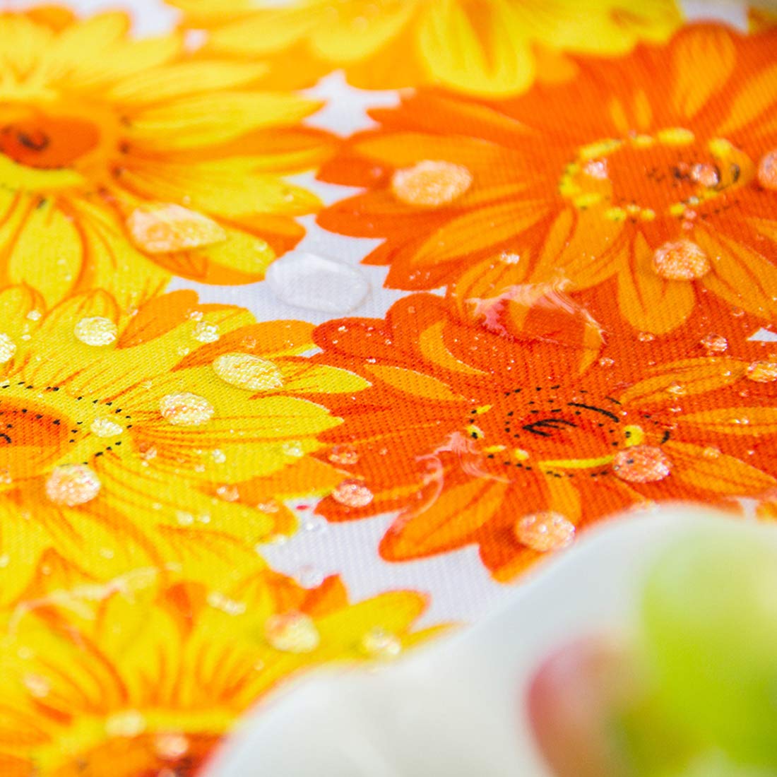 60 X120 Inch Waterproof Outdoor Rectangle Tablecloth with Umbrella Hole & Zipper - Sunflower Print Patio Table Cover for Spring Summer Garden Parties, Picnics, and Backyard Dining