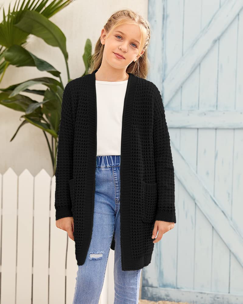 SySea Women's Batwing Long Sleeve Cardigan - Open Front Chunky Knit Sweater Coat with Pockets | Casual Fall Winter Fashion for Office, Date Night & Layering